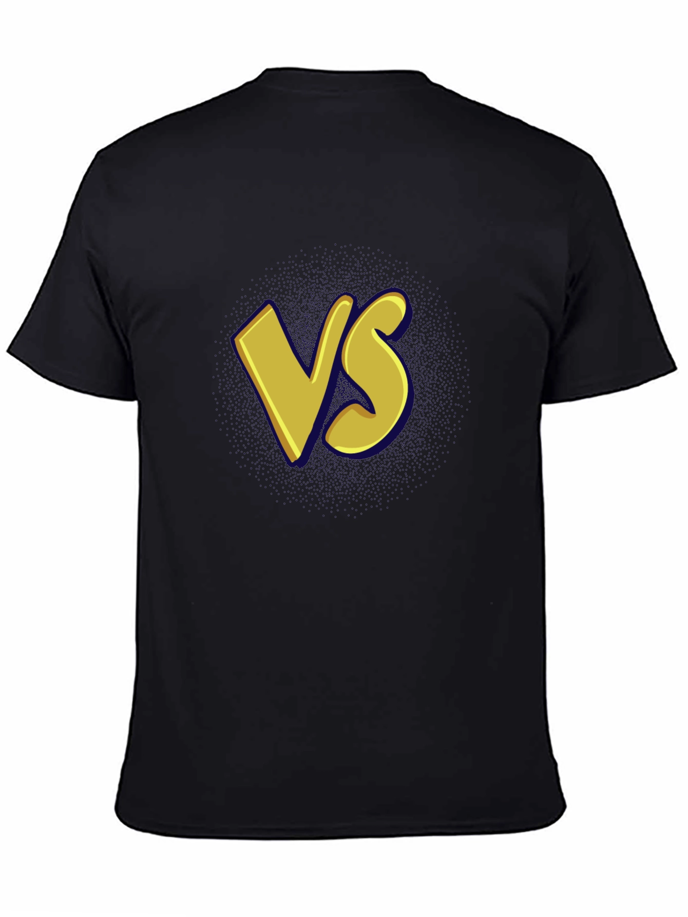 Versus Graphic Tee - Black Cotton Casual T-Shirt