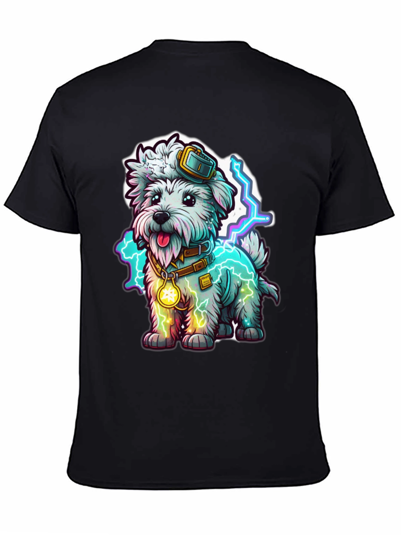 Dog Graphic T-Shirt - Electric Pup Design