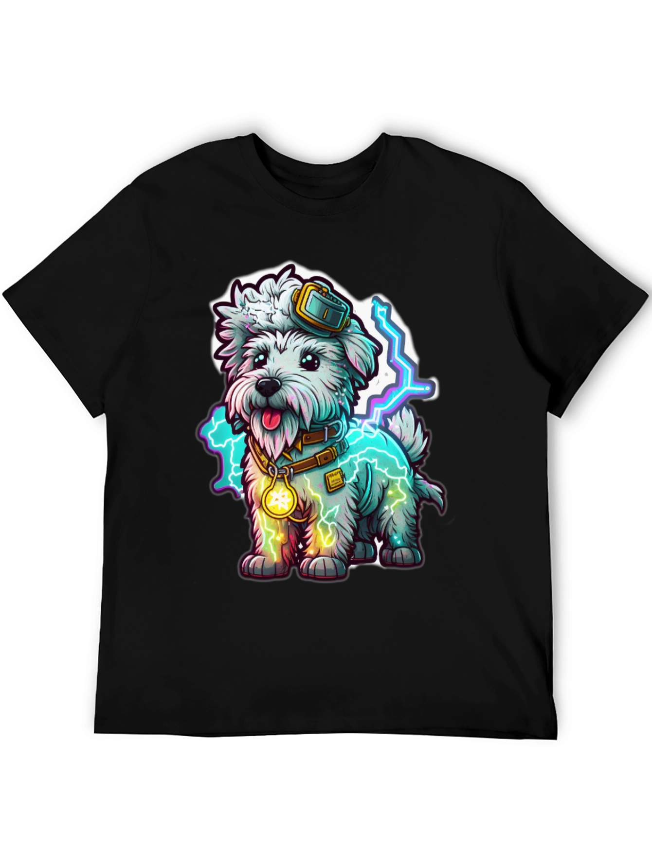 Dog Graphic T-Shirt - Electric Pup Design