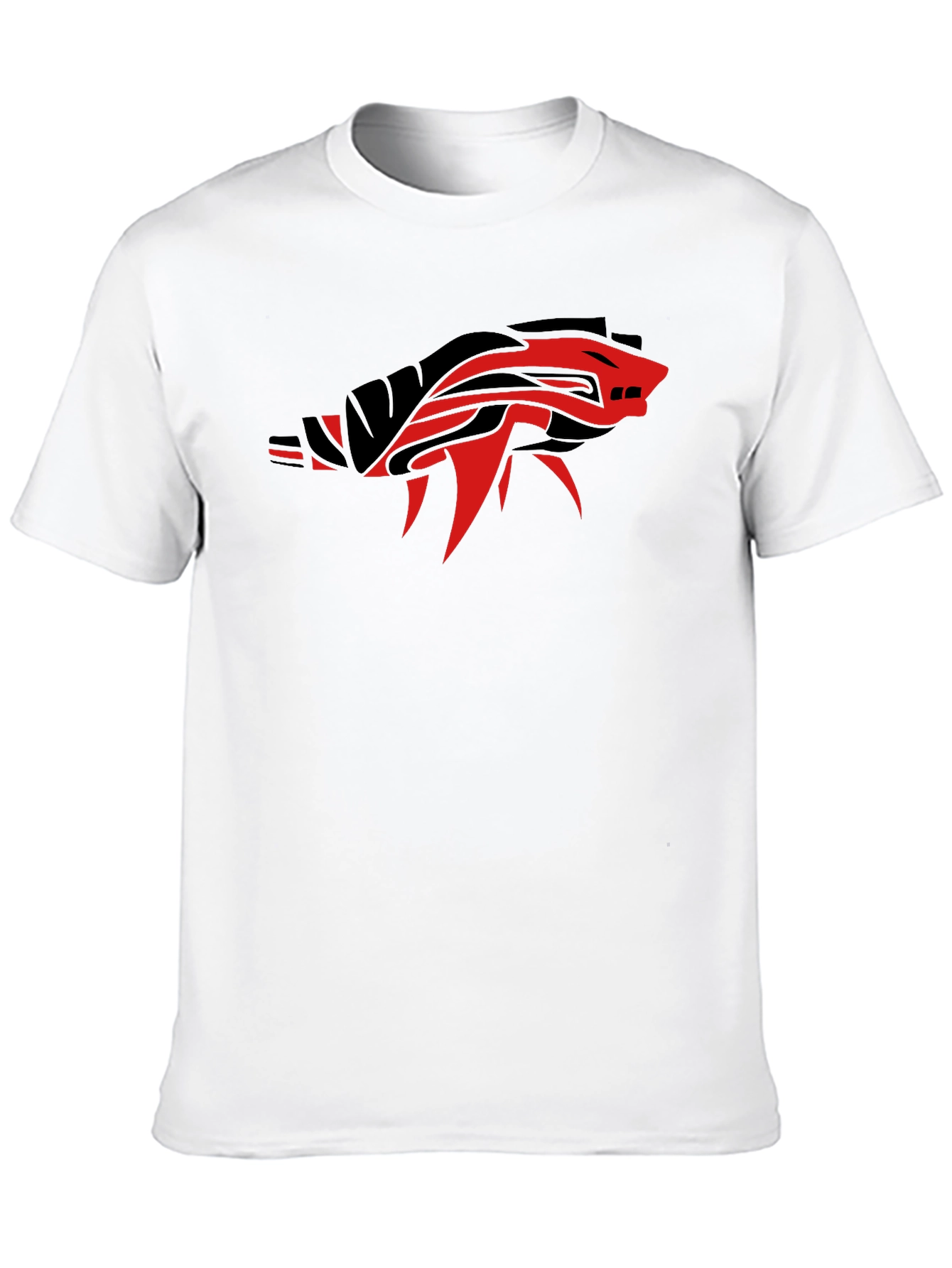 Black T-Shirt with Tribal Animal Graphic