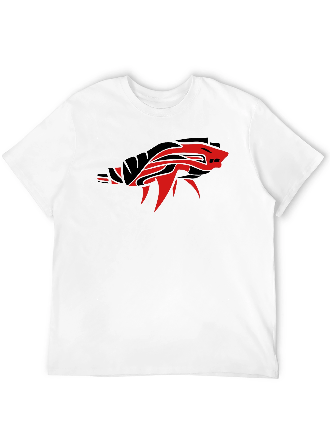Black T-Shirt with Tribal Animal Graphic