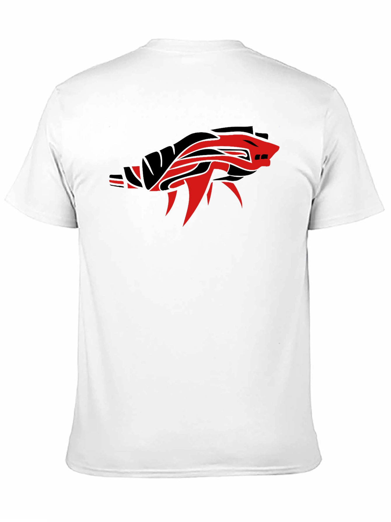 Black T-Shirt with Tribal Animal Graphic