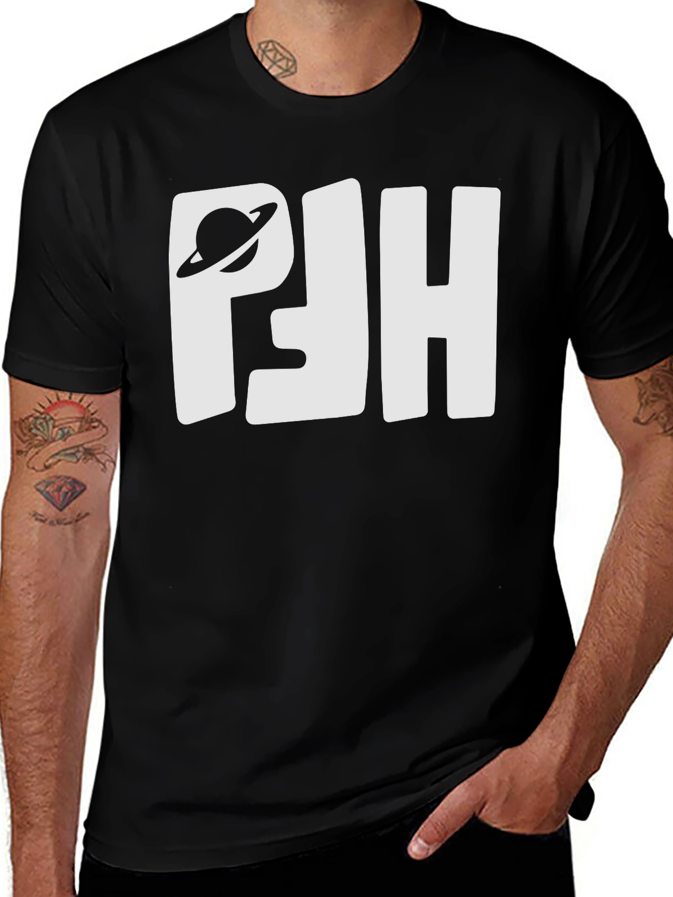 Planet Saturn PJH Black T-Shirt