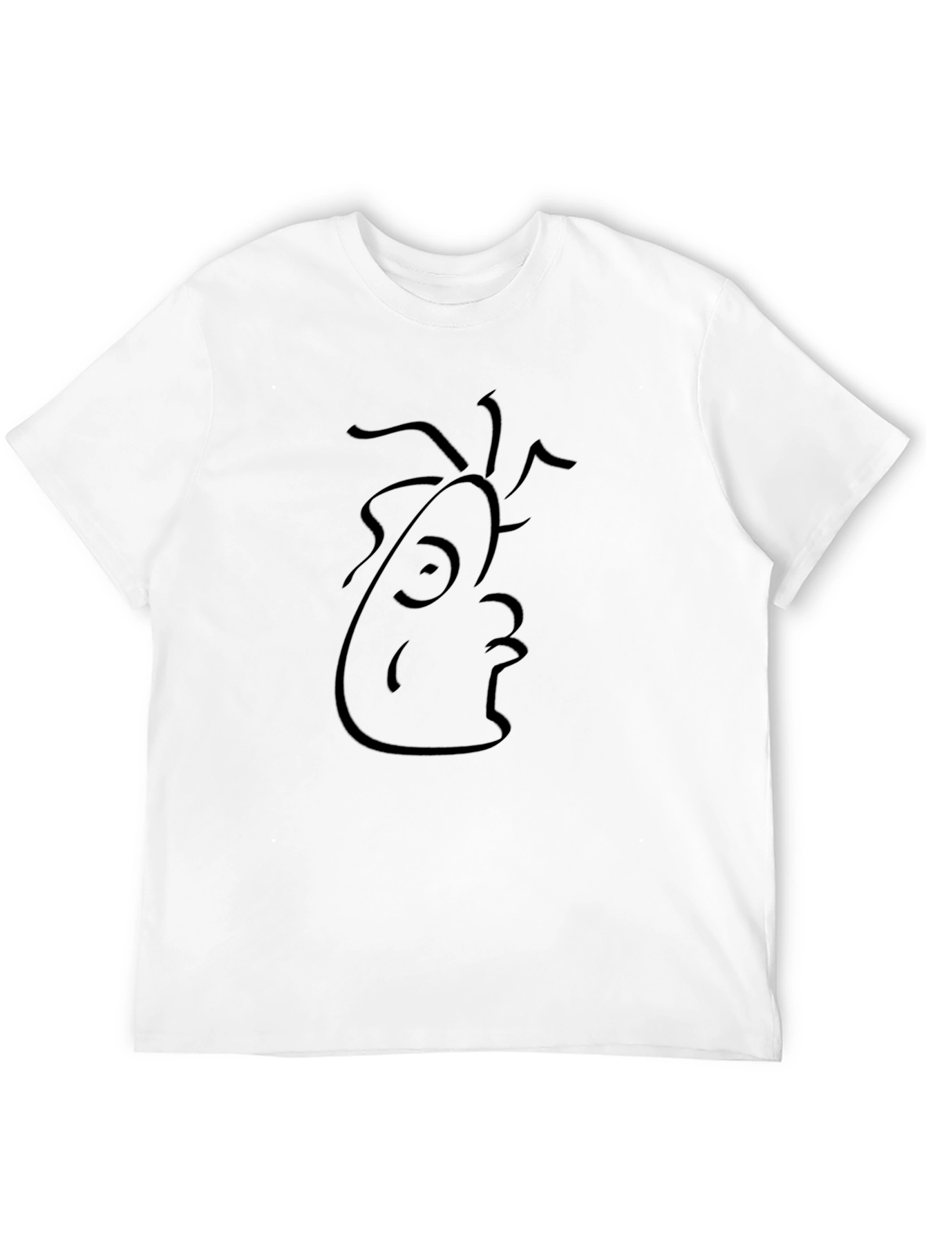 Abstract Face Graphic Black Tee