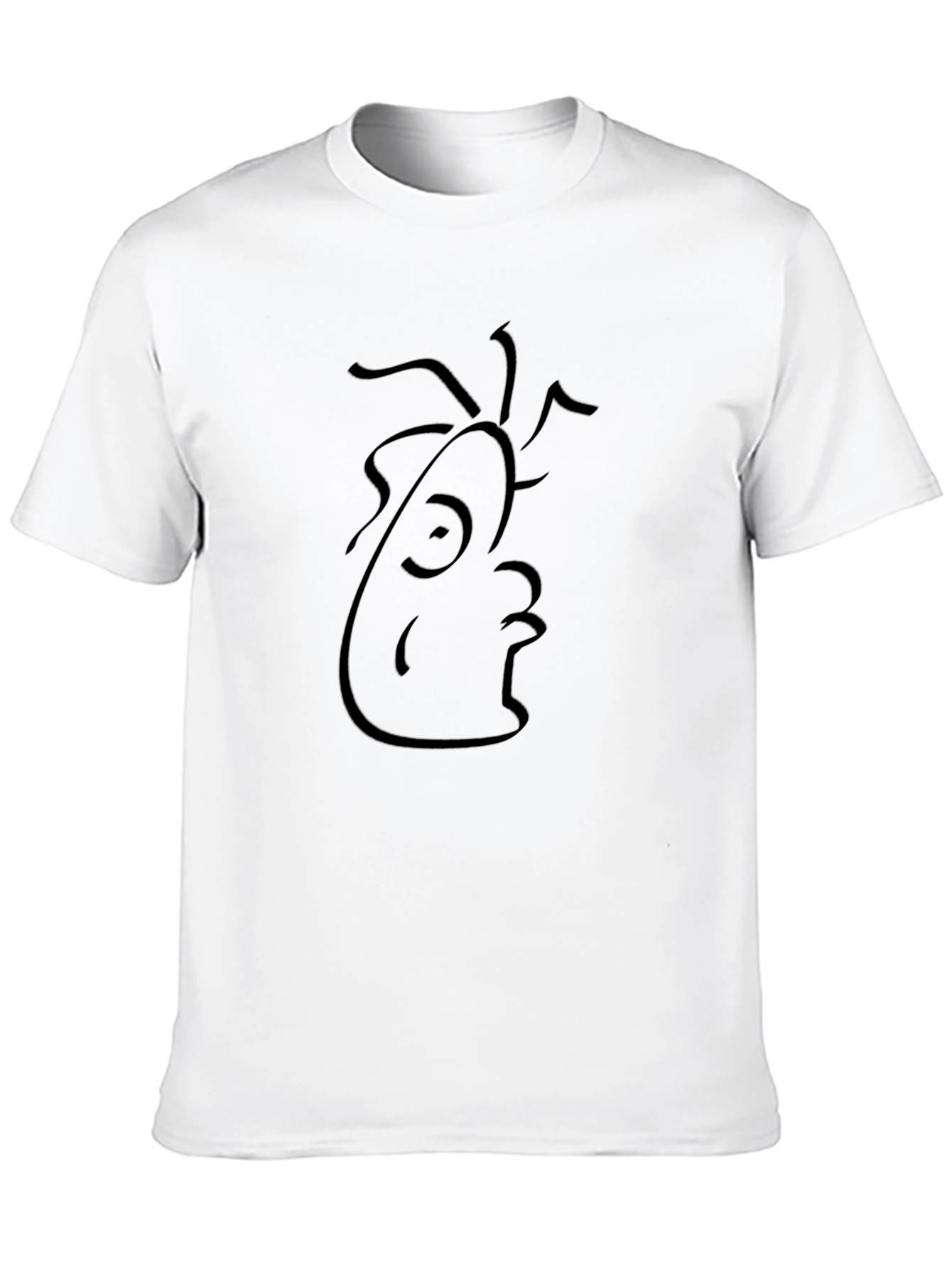 Abstract Face Graphic Black Tee