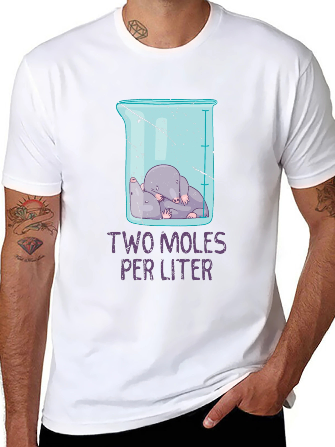 Two Moles Per Liter Science Humor T-Shirt