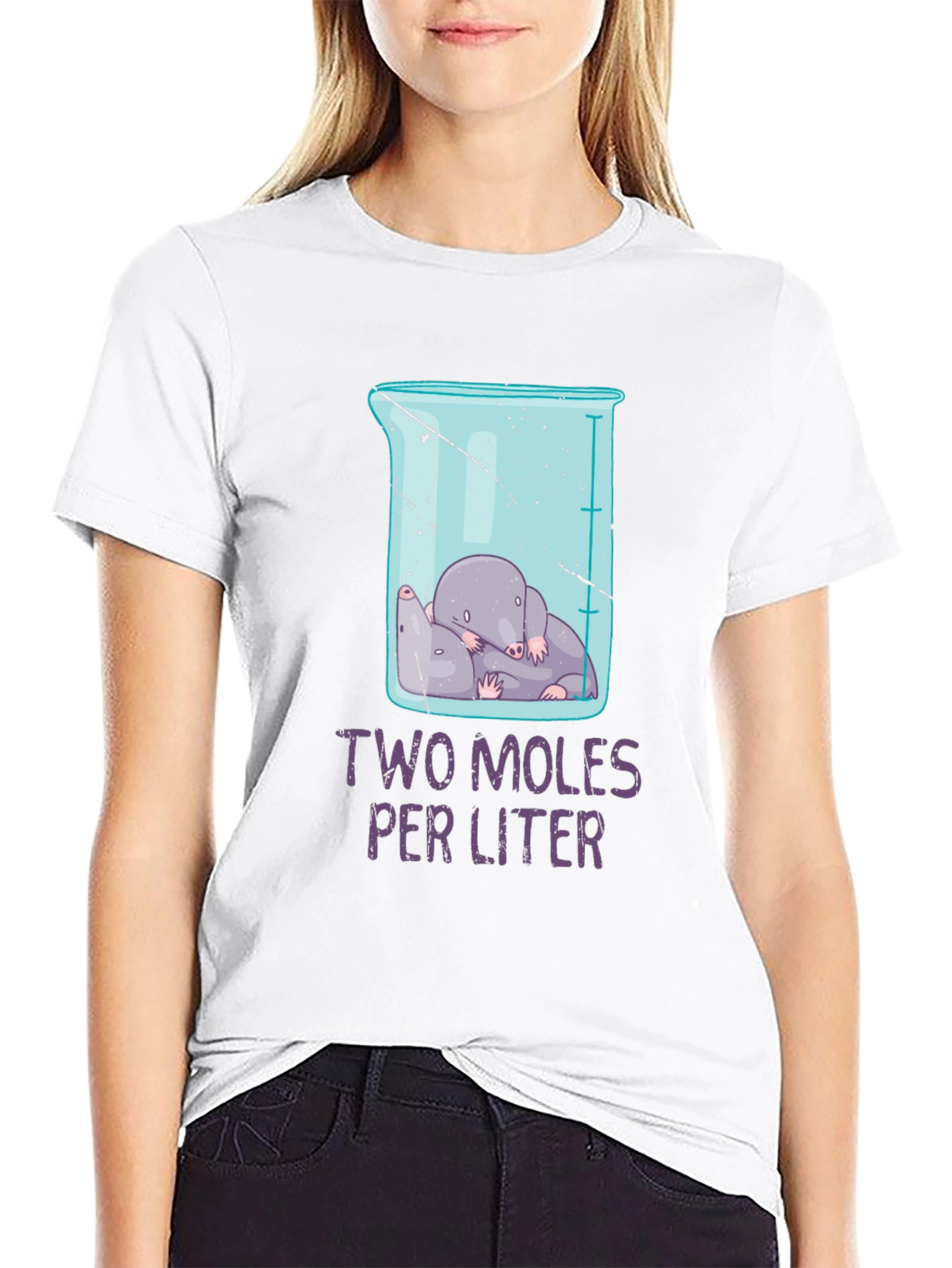 Two Moles Per Liter Science Humor T-Shirt