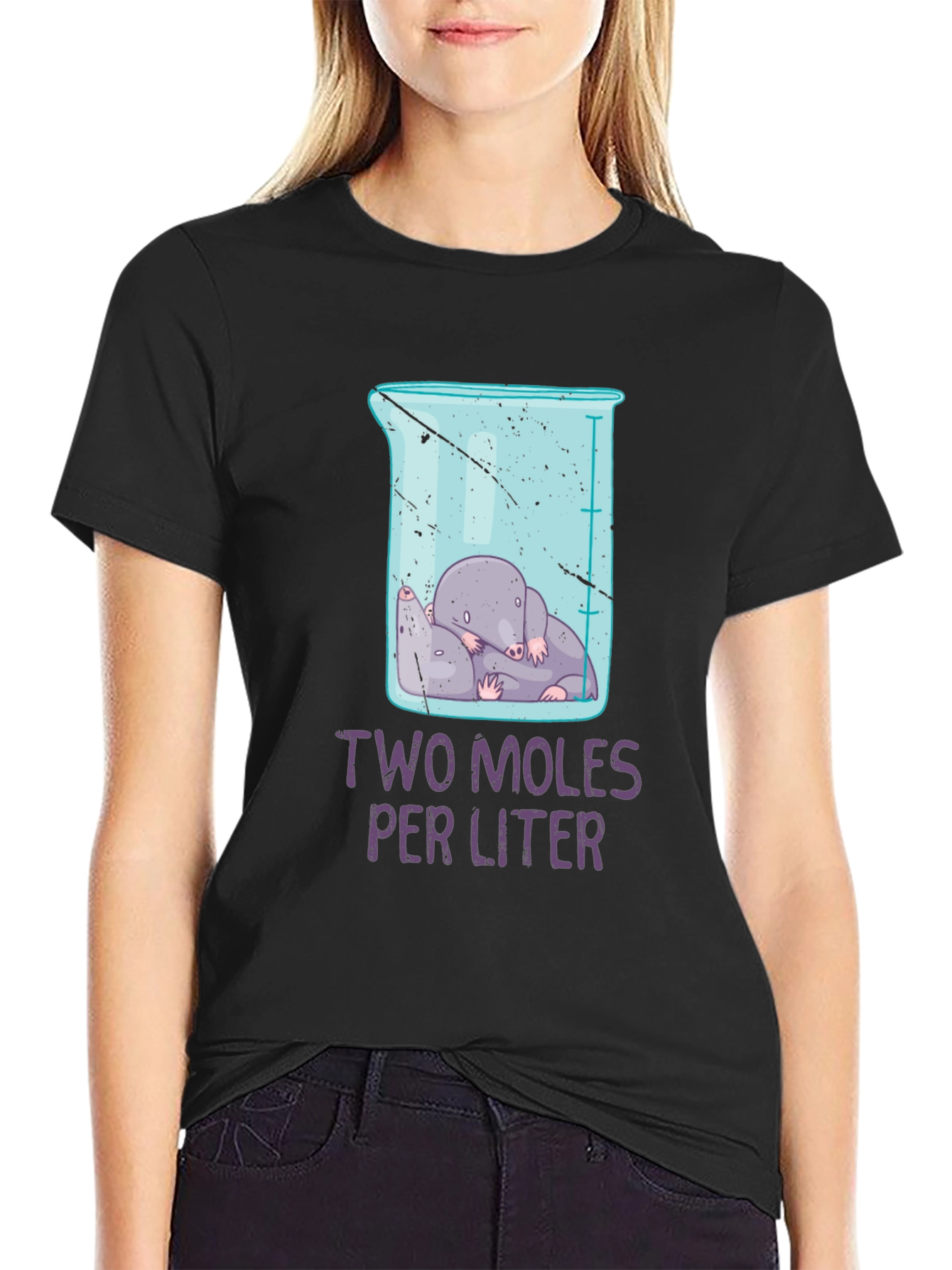 Two Moles Per Liter Science Humor T-Shirt