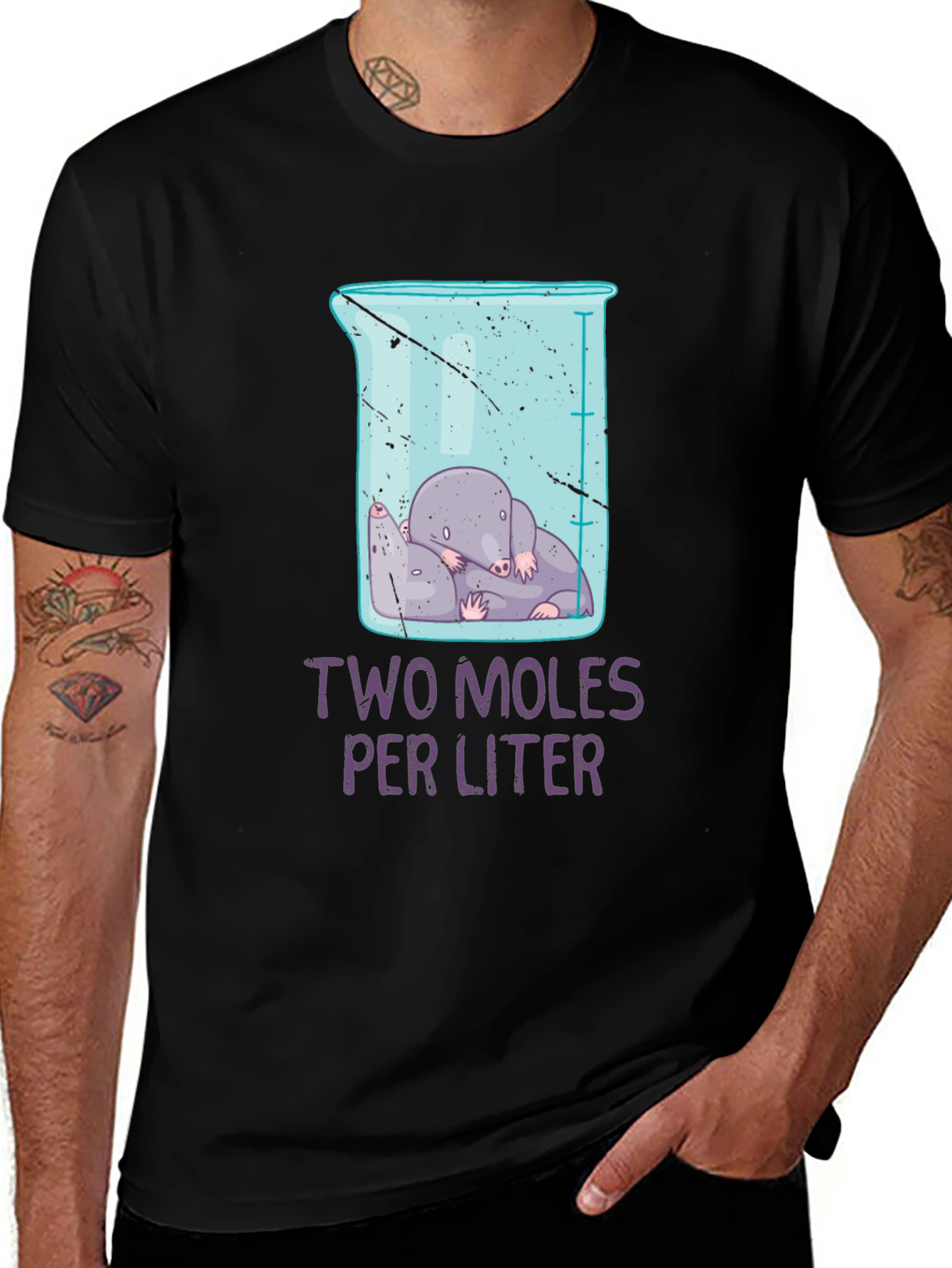 Two Moles Per Liter Science Humor T-Shirt