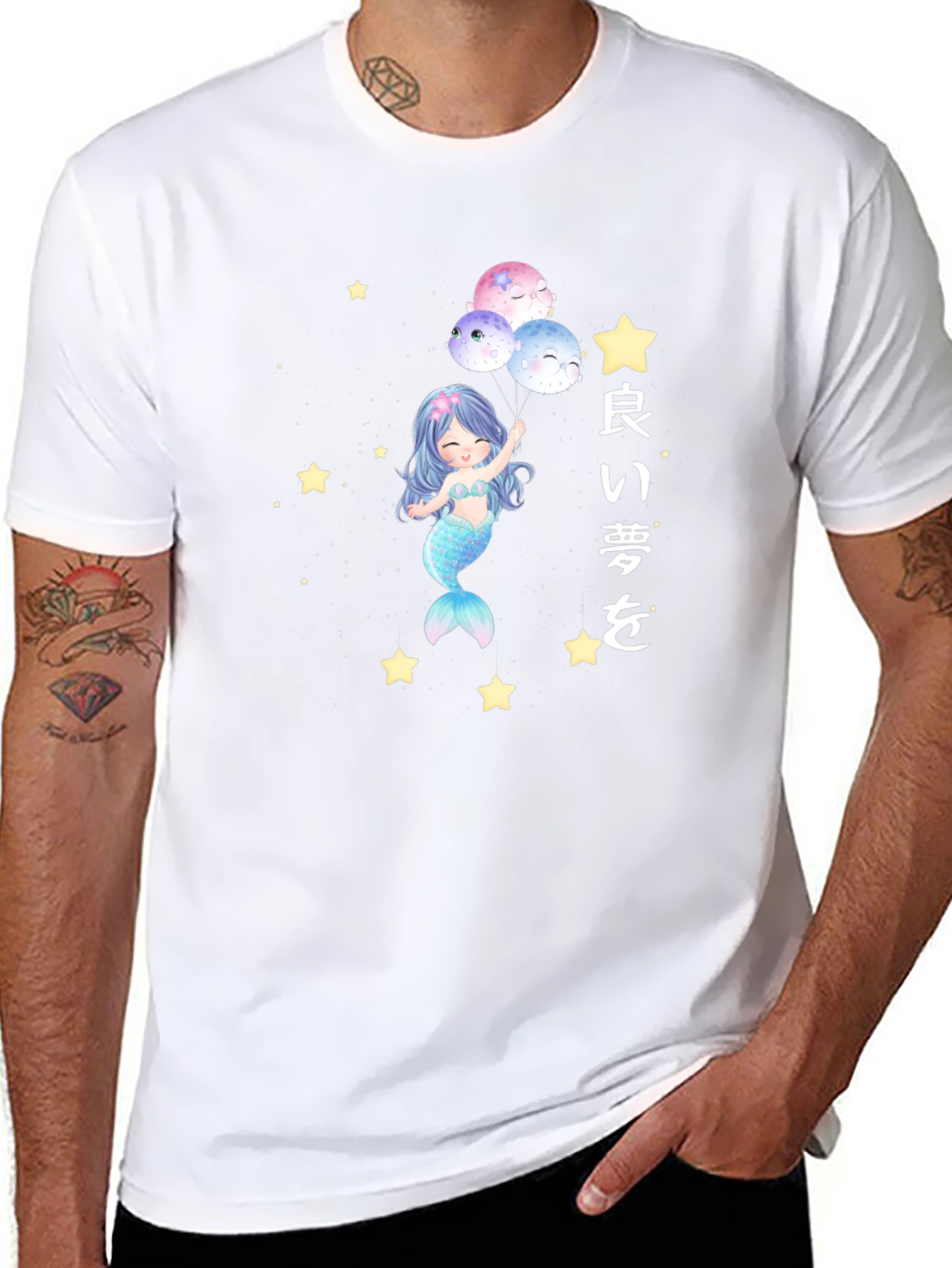 Mermaid Dreams Graphic Tee - Soft Cotton Black T-Shirt