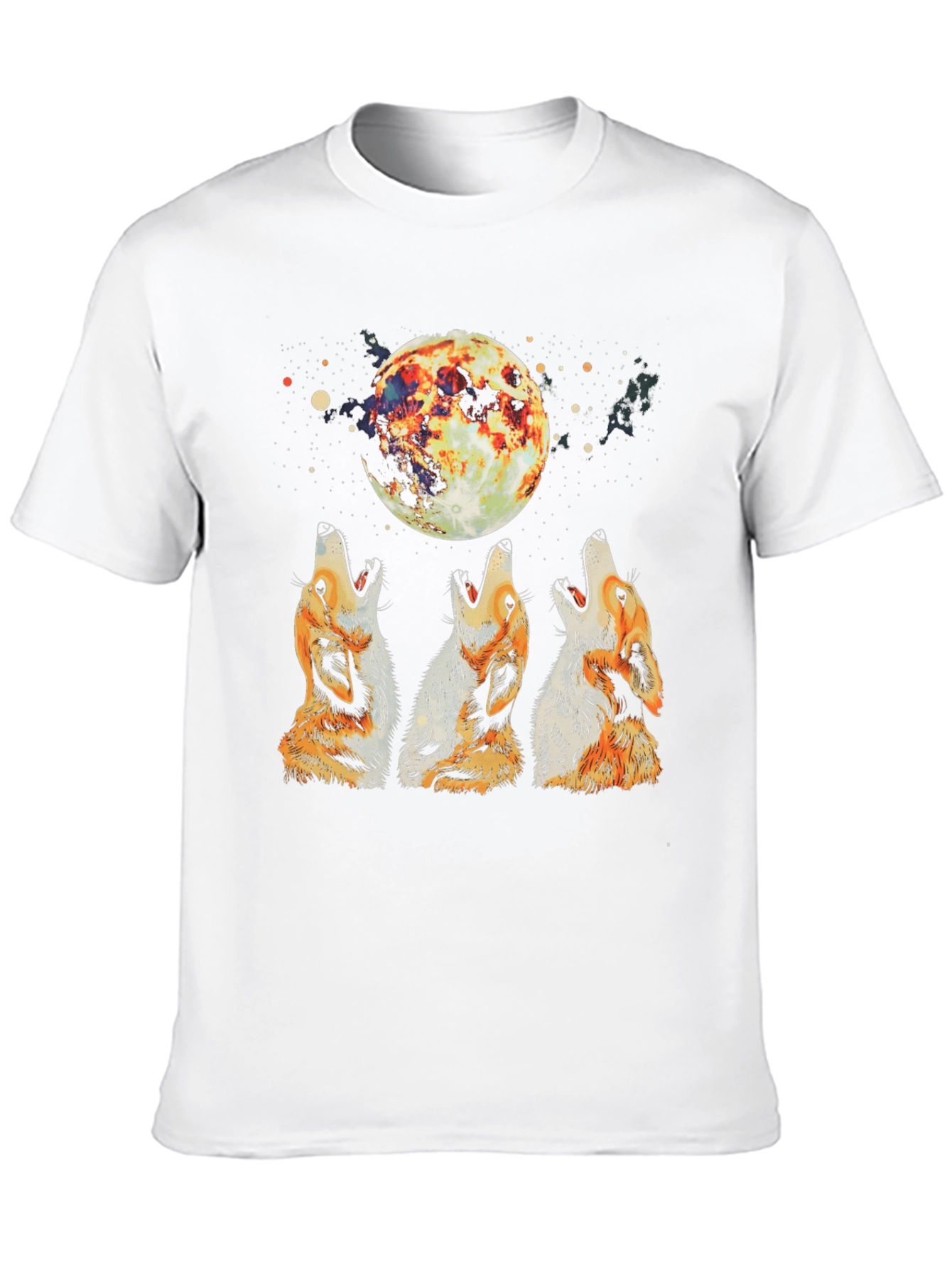 Howling Wolves Moon T-Shirt - Mens Graphic Tee