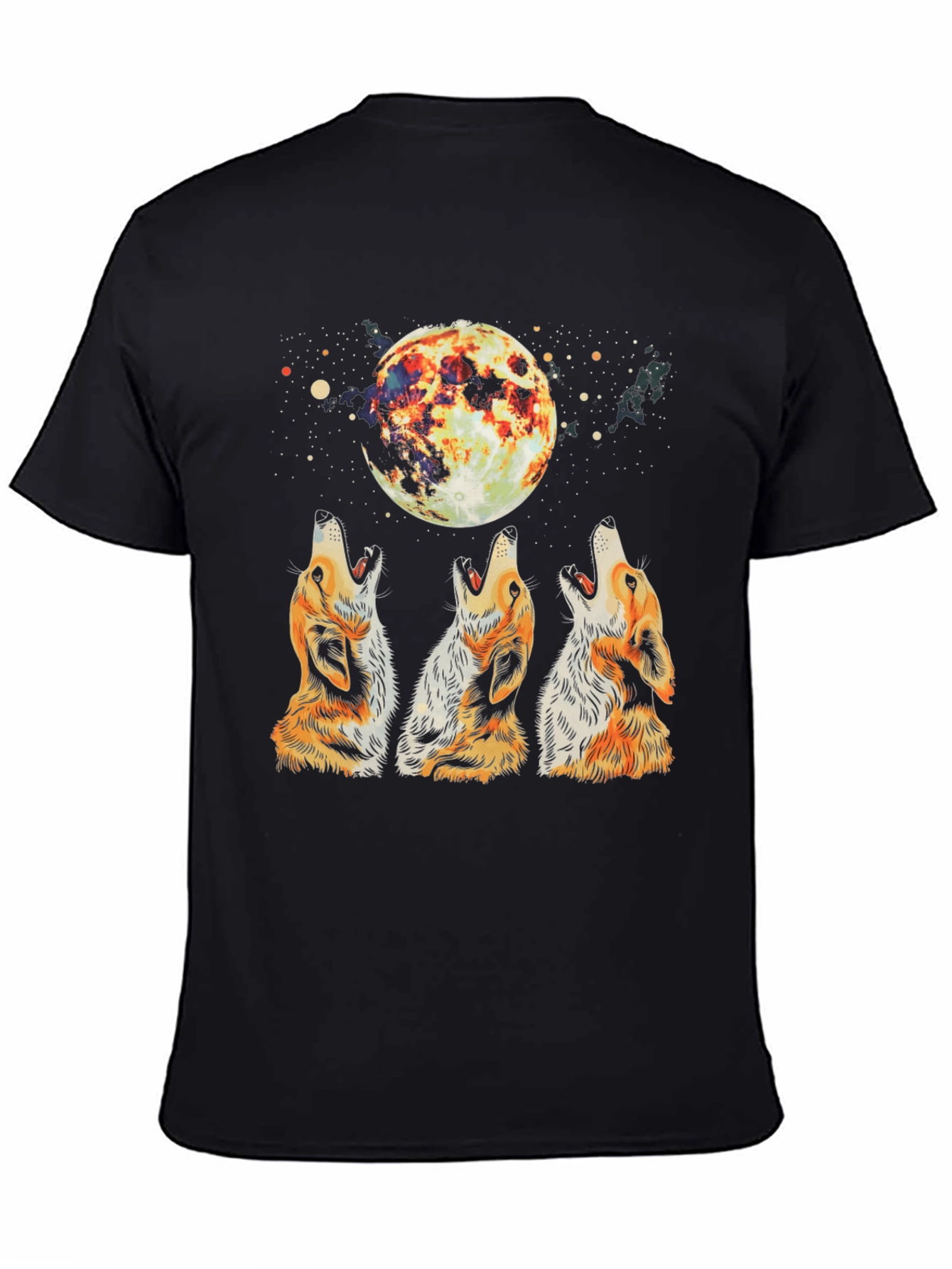 Howling Wolves Moon T-Shirt - Mens Graphic Tee