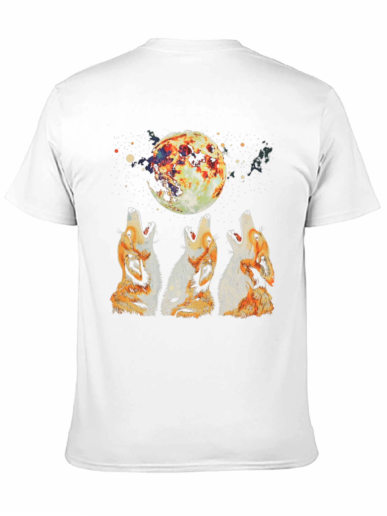 Howling Wolves Moon T-Shirt - Mens Graphic Tee