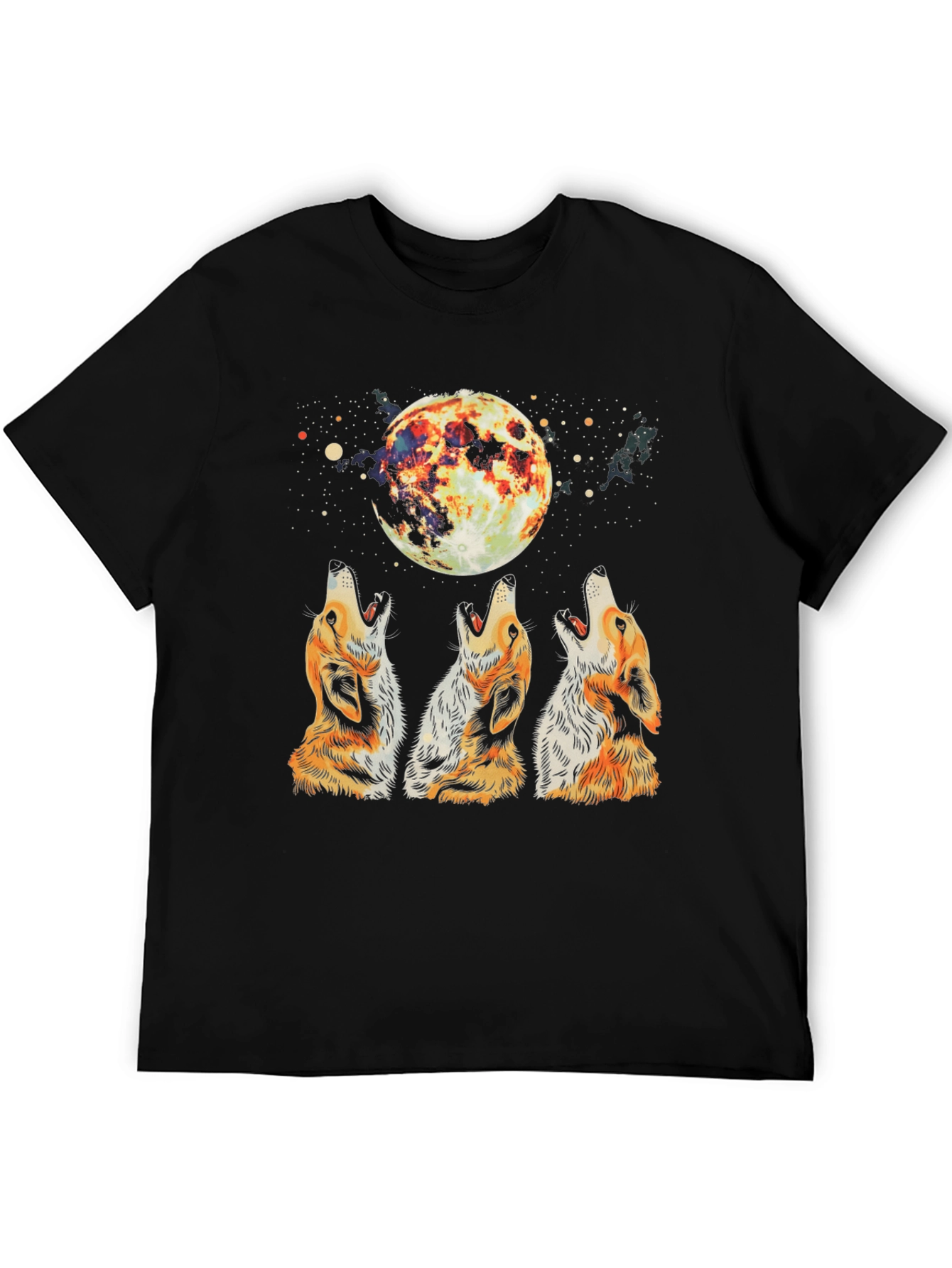 Howling Wolves Moon T-Shirt - Mens Graphic Tee