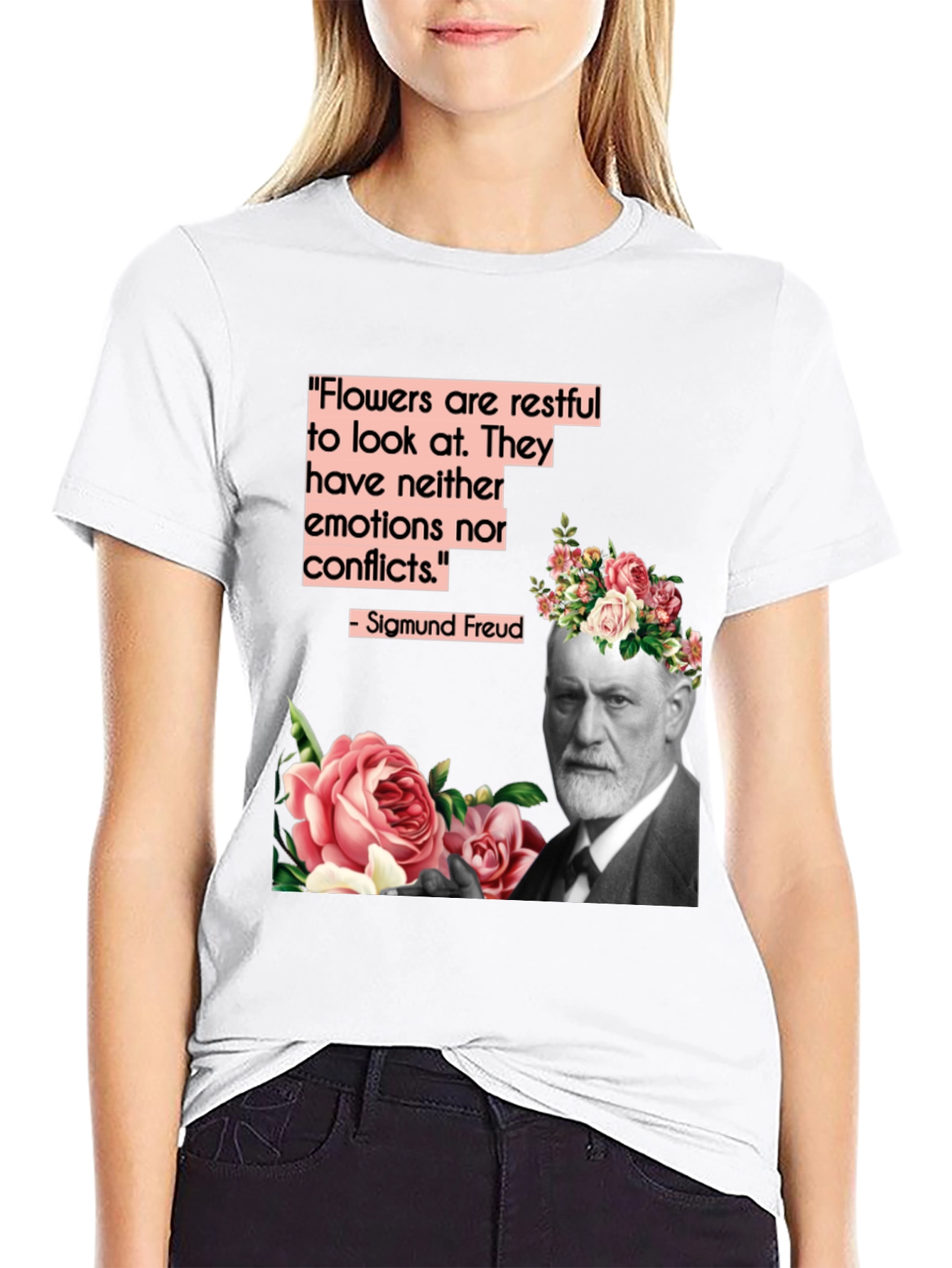 Sigmund Freud Flowers T-Shirt