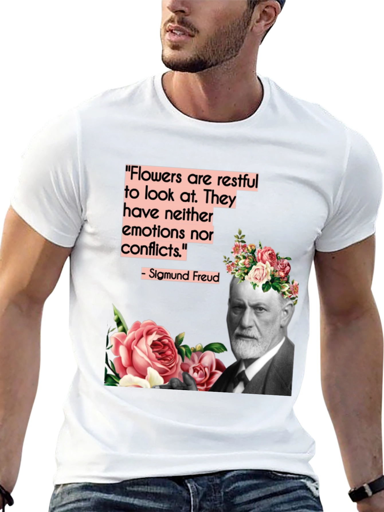 Sigmund Freud Flowers T-Shirt