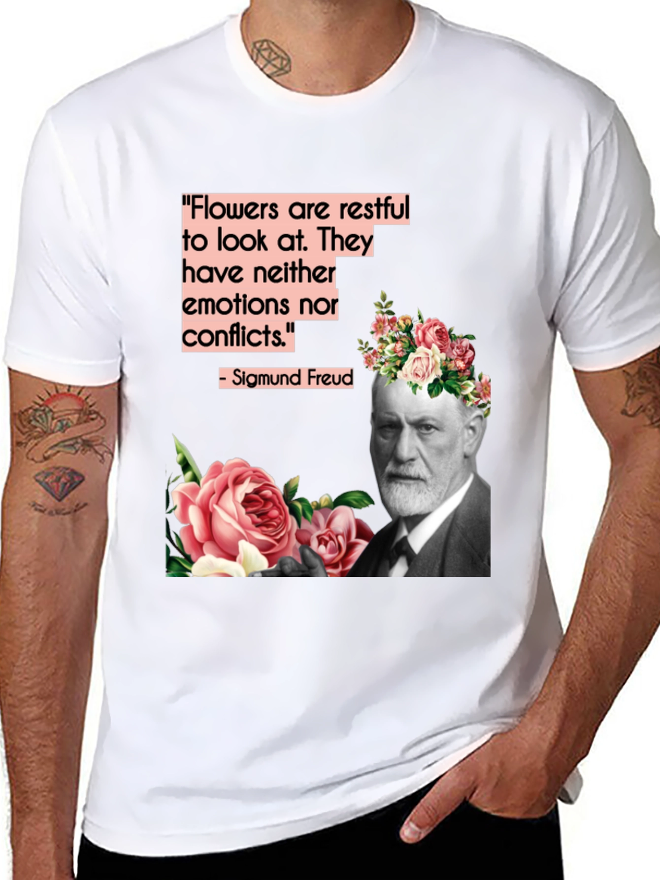 Sigmund Freud Flowers T-Shirt