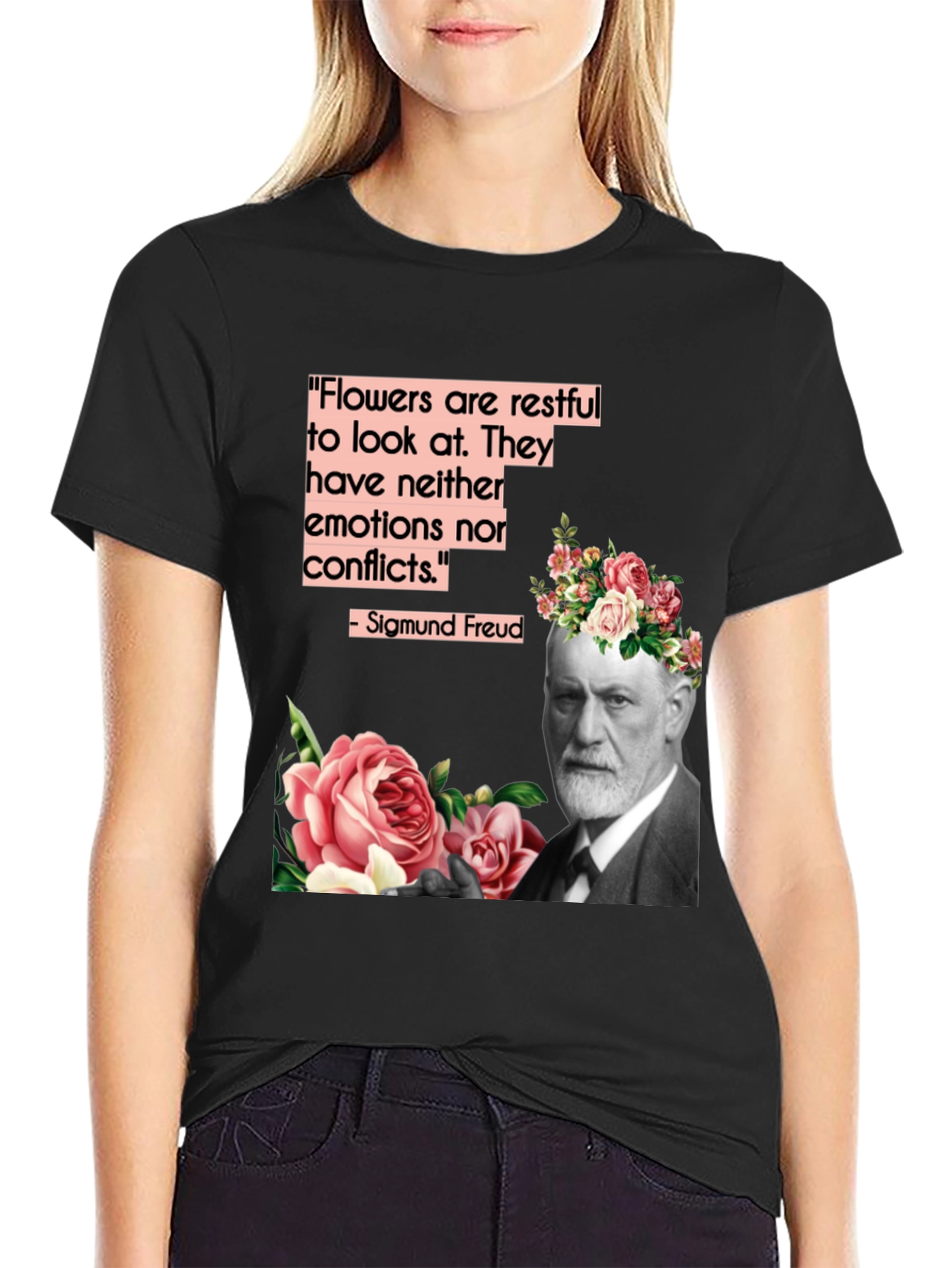Sigmund Freud Flowers T-Shirt