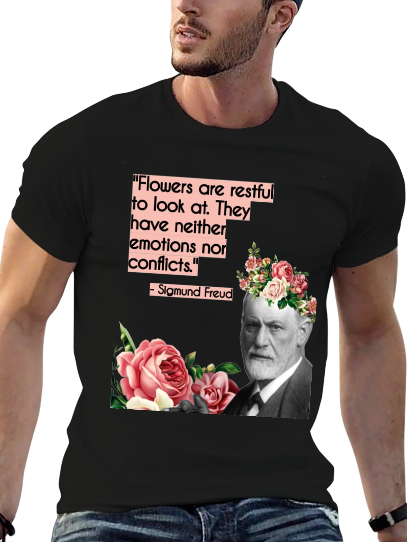 Sigmund Freud Flowers T-Shirt