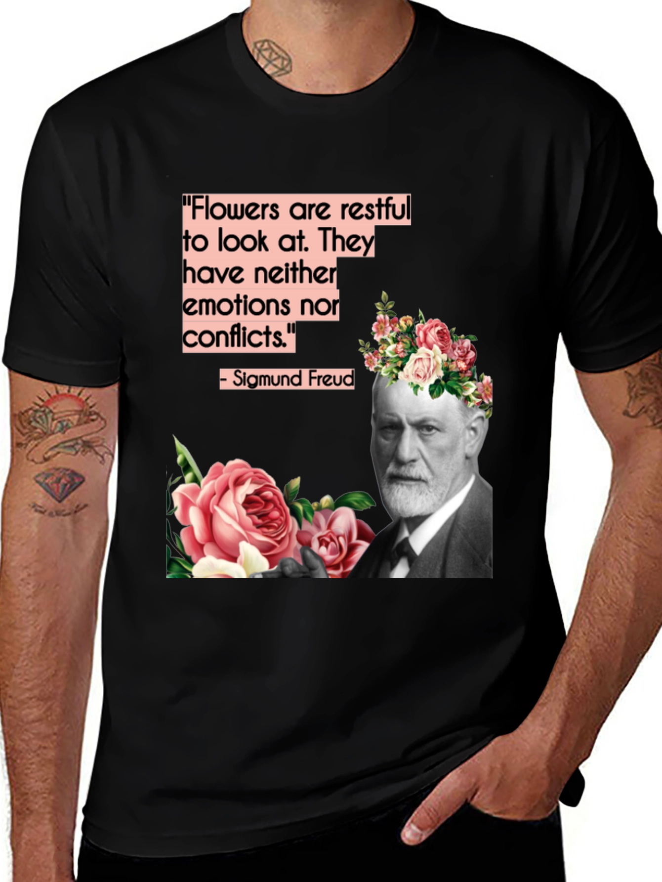 Sigmund Freud Flowers T-Shirt