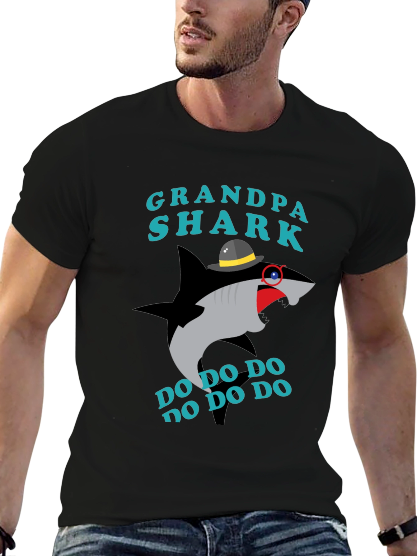 Grandpa Shark Graphic T-Shirt