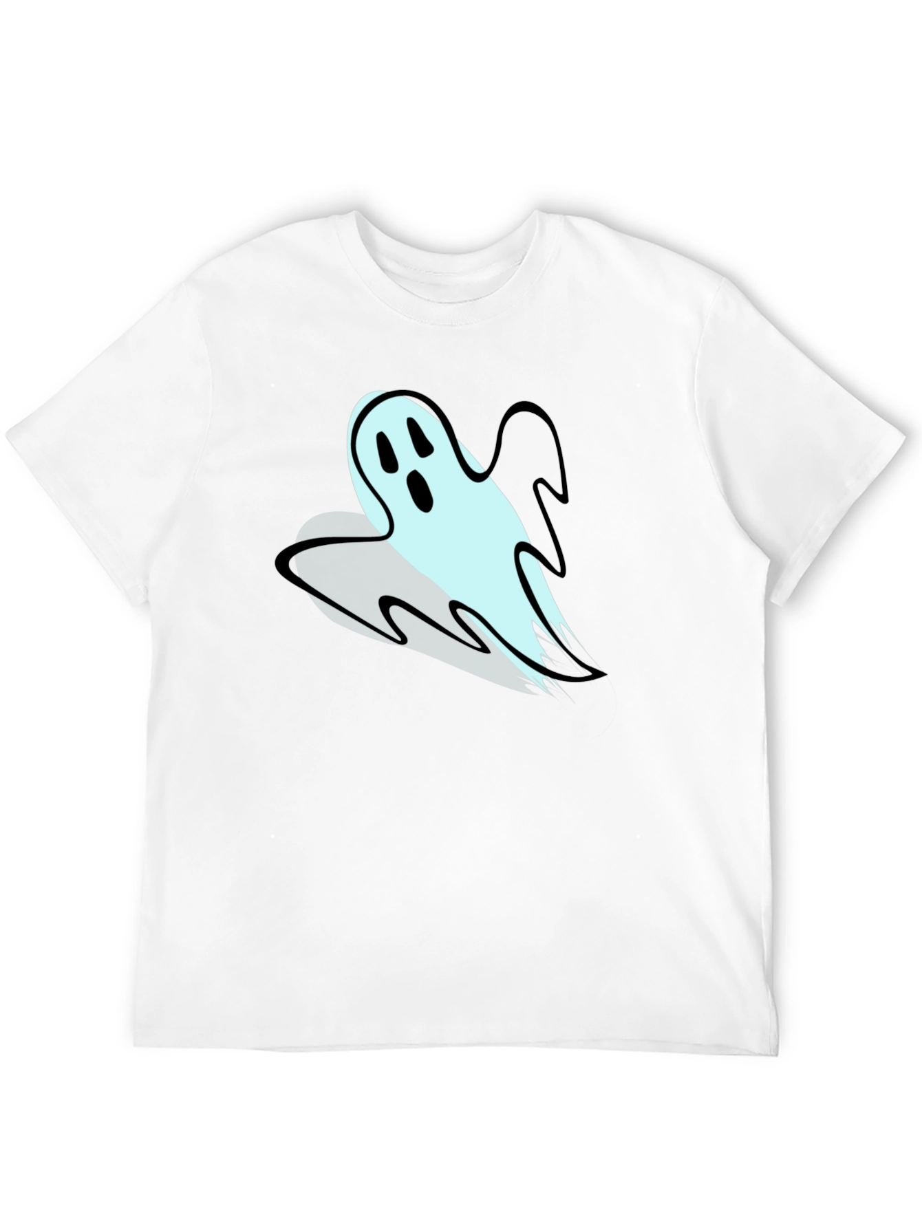 Ghost Graphic Print Mens T-Shirt - Black