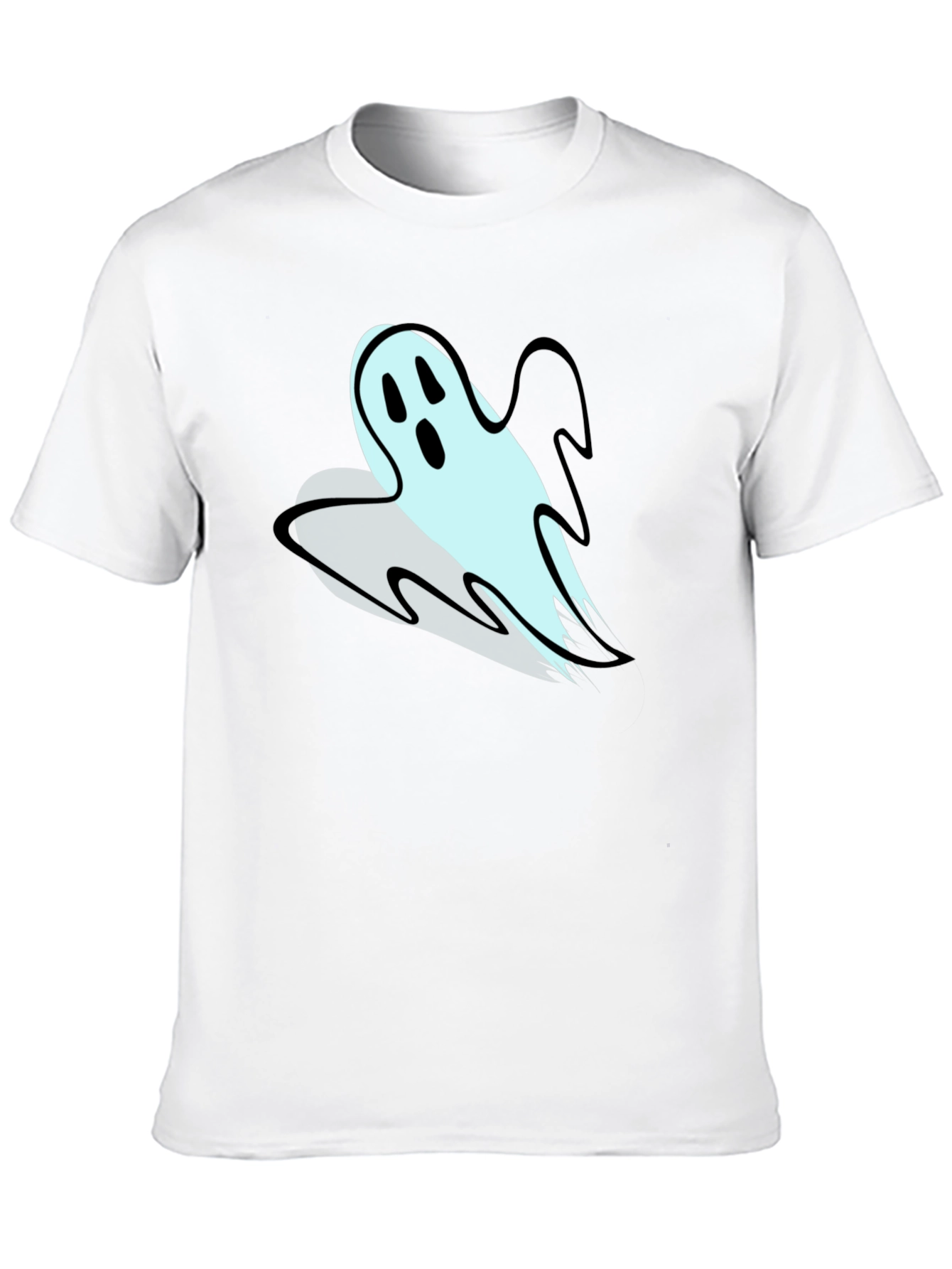 Ghost Graphic Print Mens T-Shirt - Black