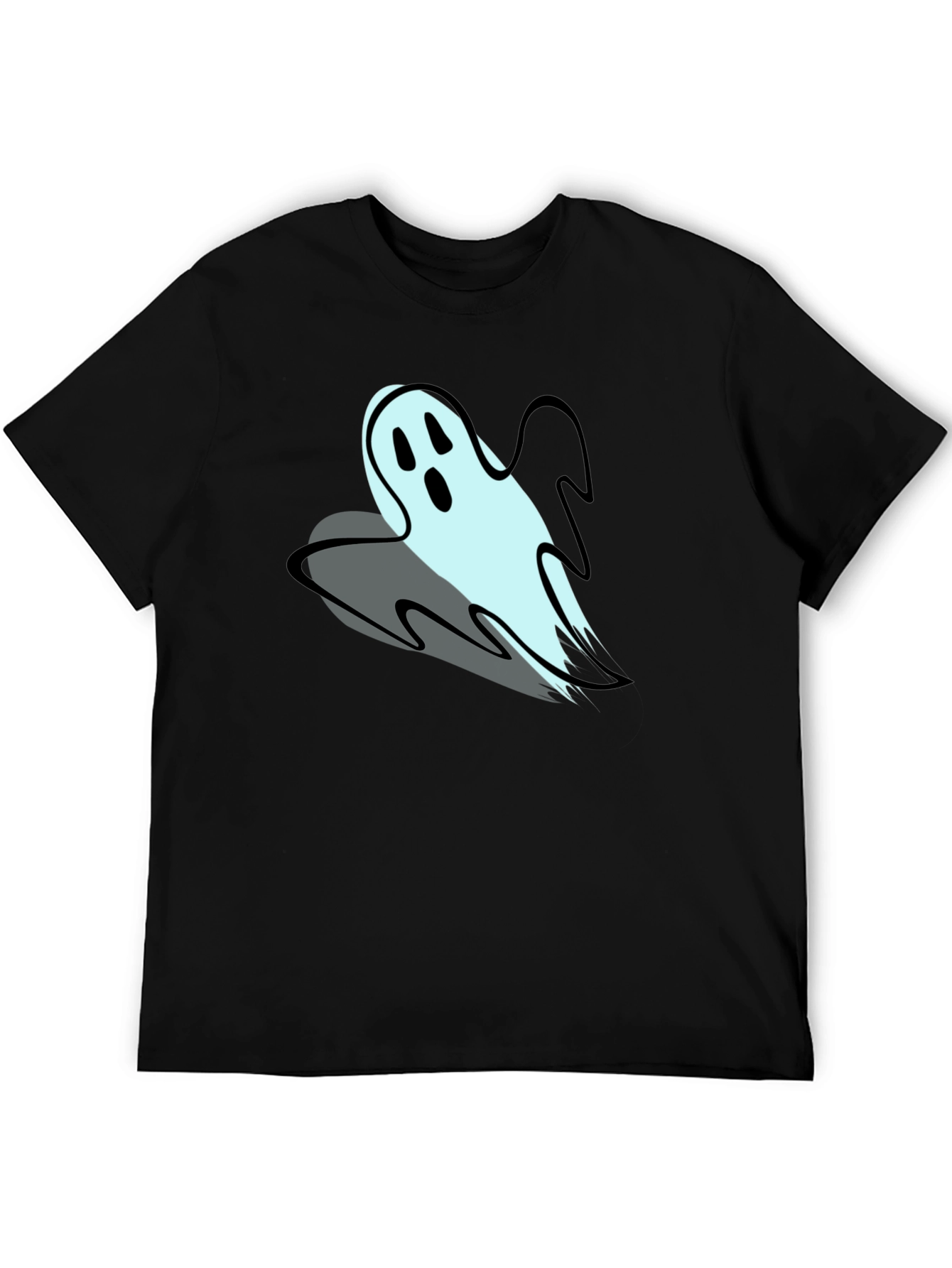 Ghost Graphic Print Mens T-Shirt - Black