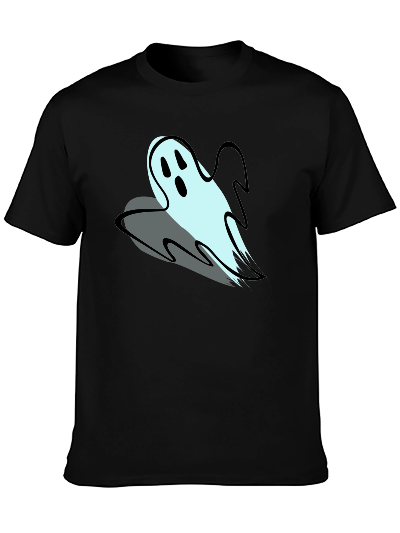 Ghost Graphic Print Mens T-Shirt - Black