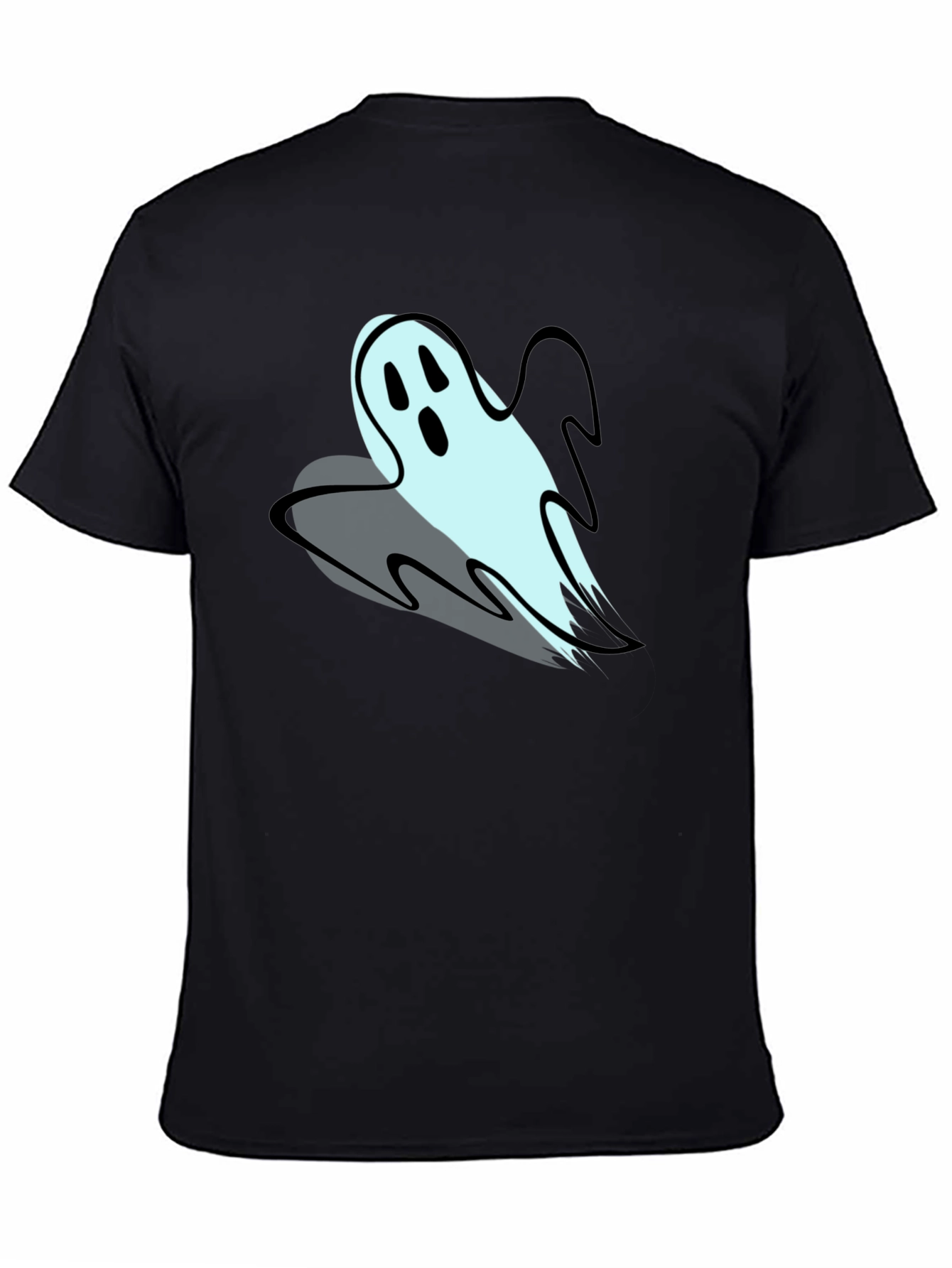 Ghost Graphic Print Mens T-Shirt - Black