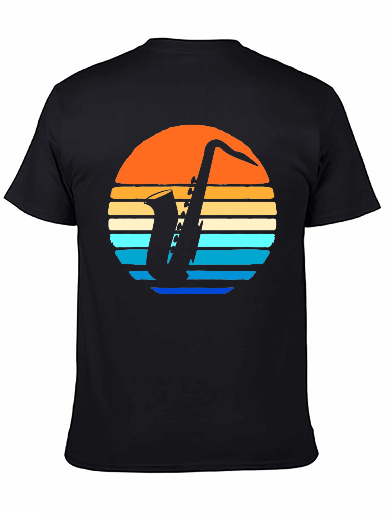 Retro Saxophone Sunset Graphic Tee
