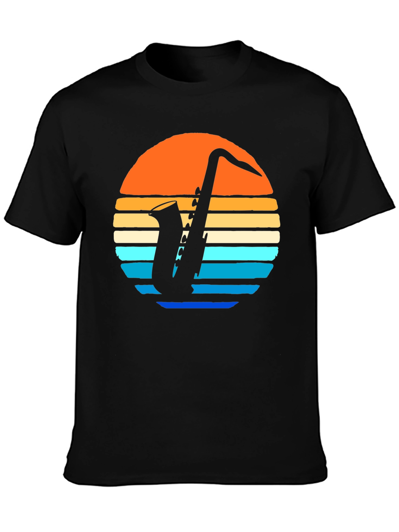 Retro Saxophone Sunset Graphic Tee