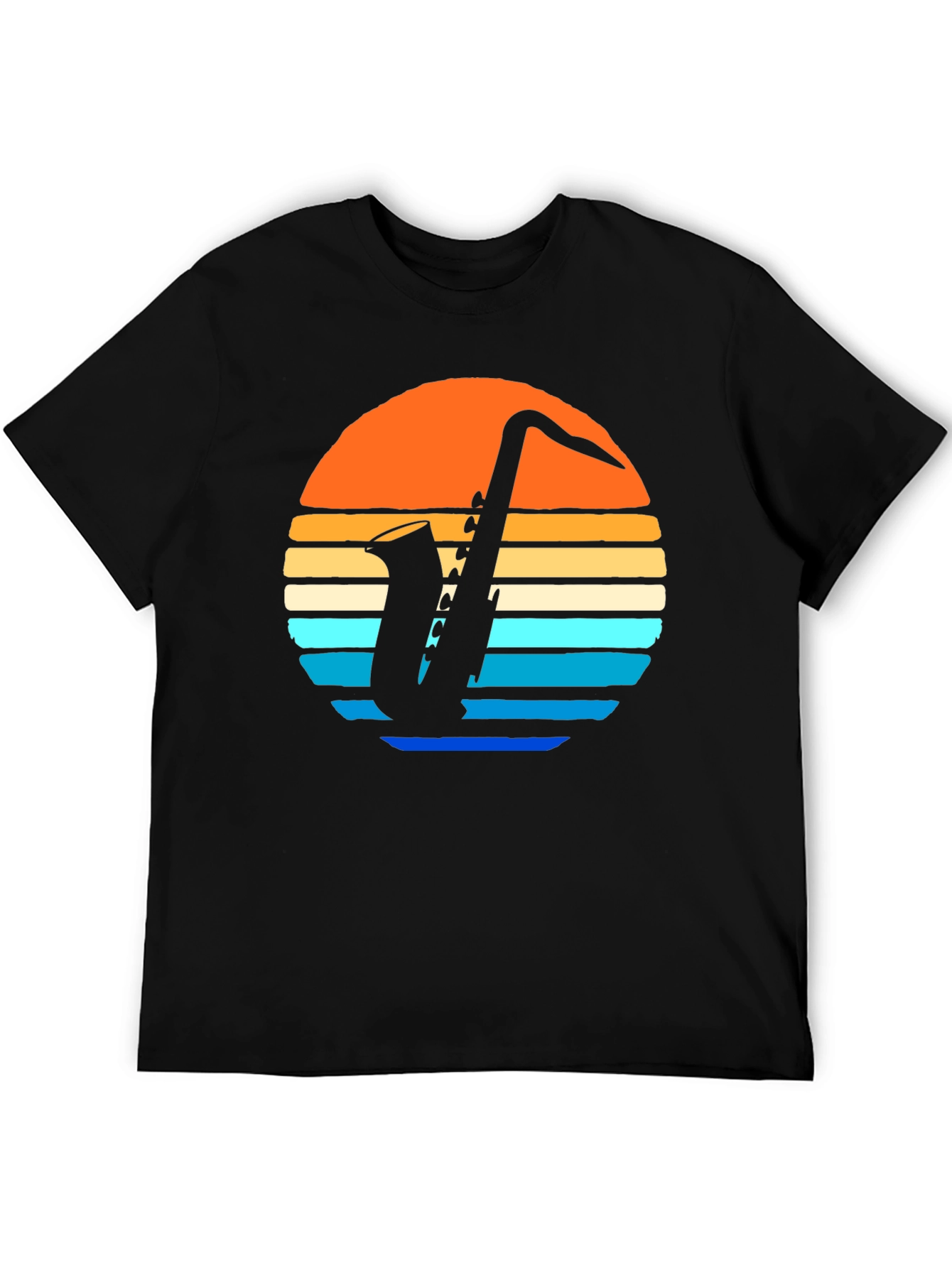 Retro Saxophone Sunset Graphic Tee