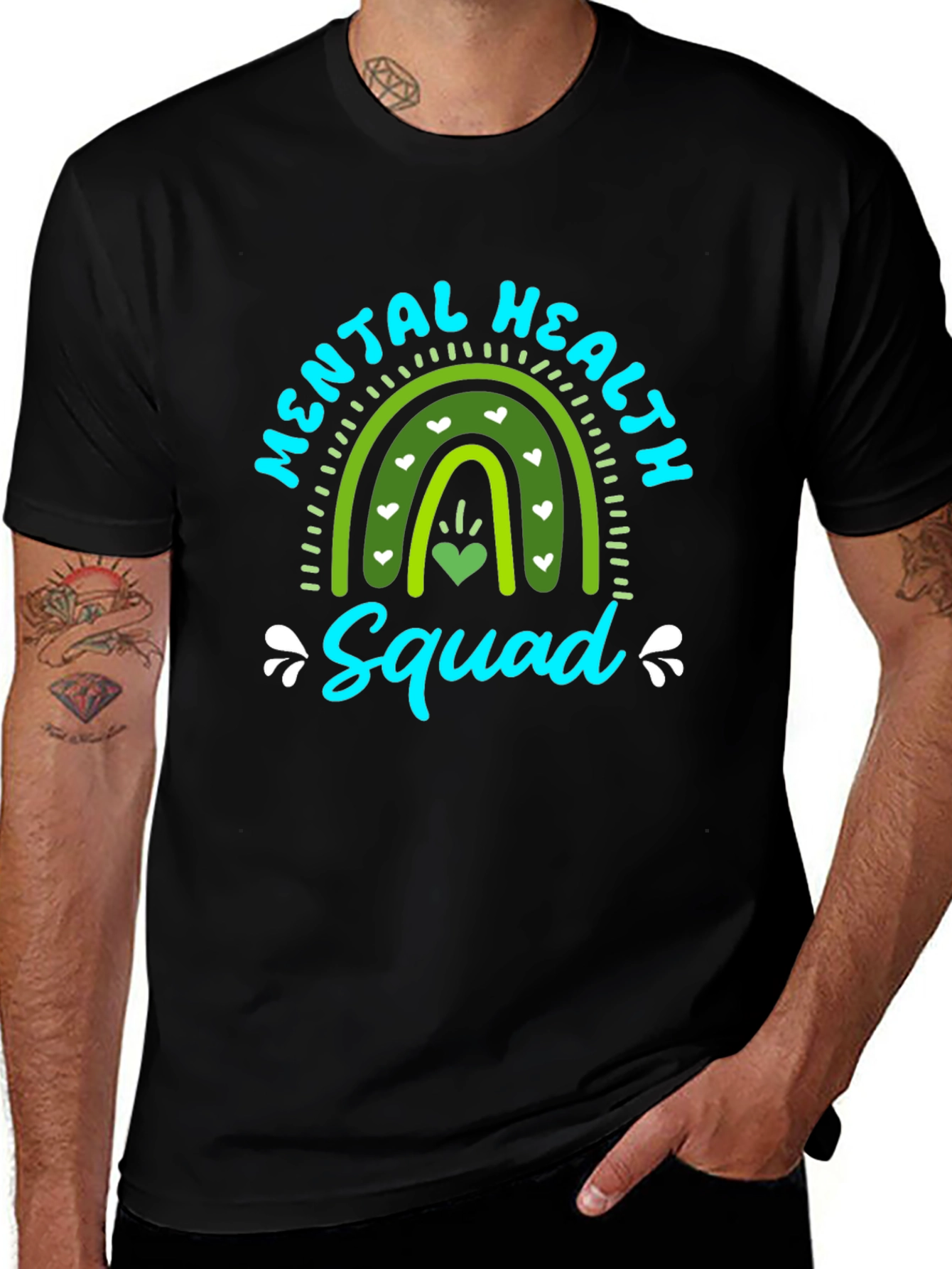 Mental Health Squad Rainbow Graphic T-Shirt
