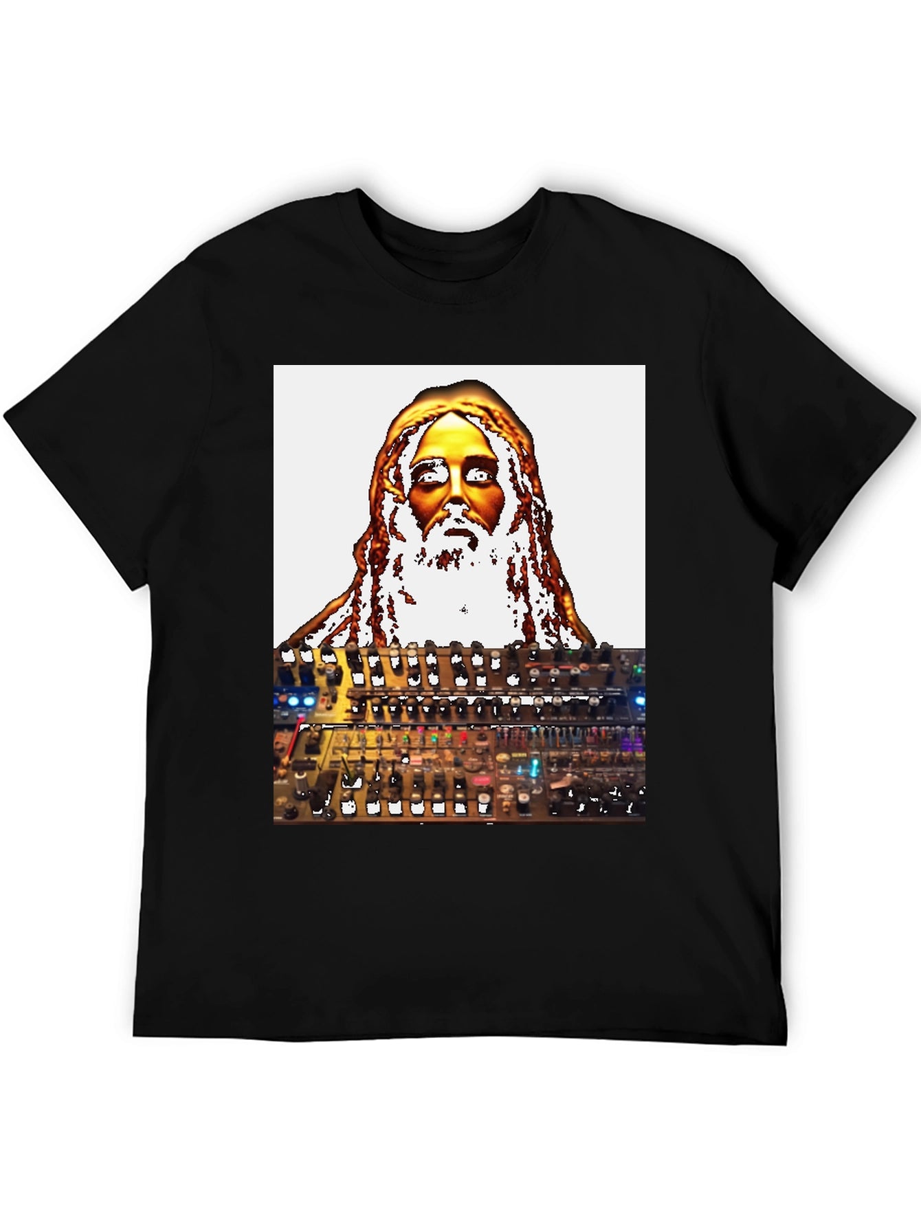 Unique Graphic T-Shirt - Jesus Synth Music Lover