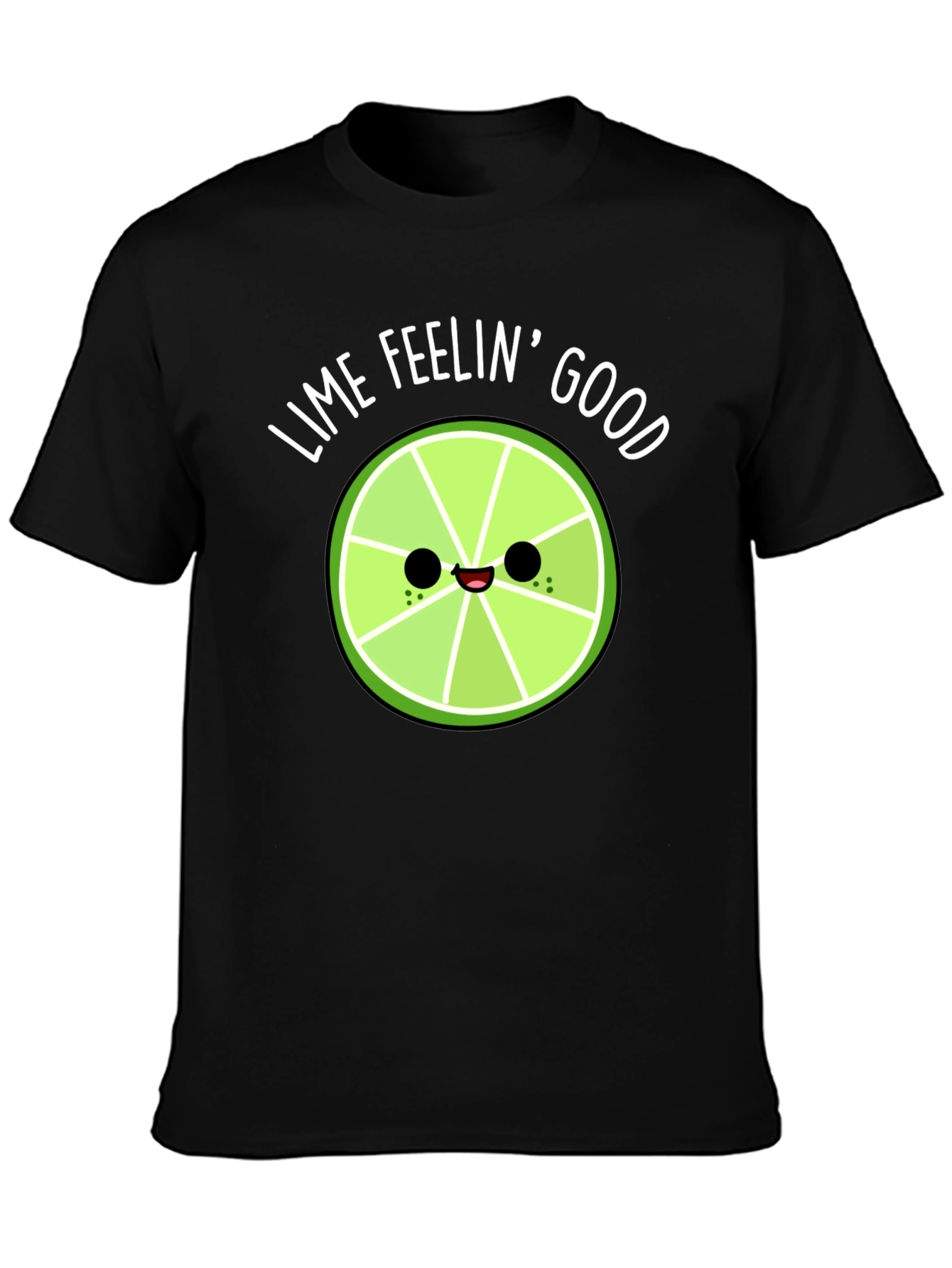 Lime Feelin Good Black Graphic T-Shirt