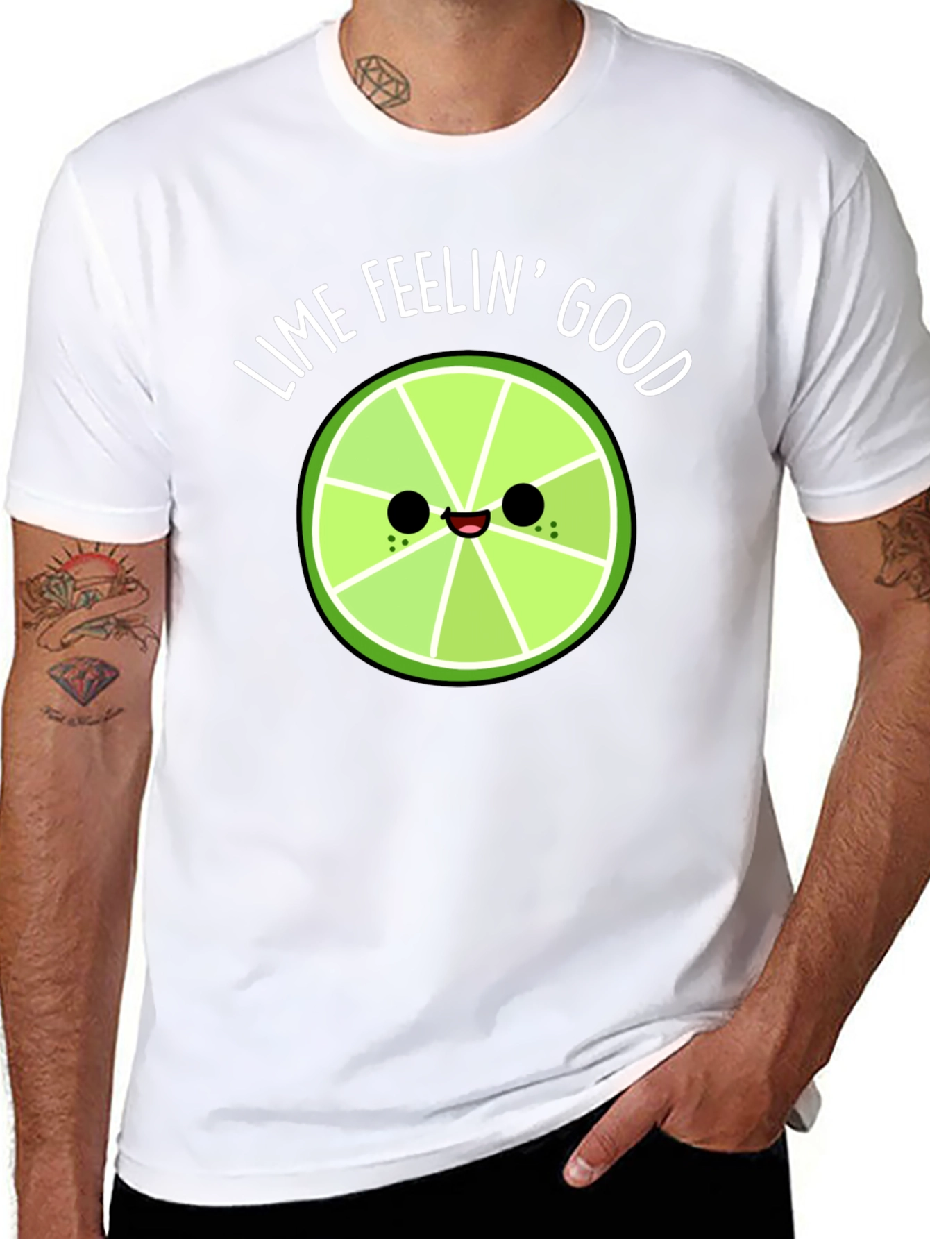 Lime Feelin Good Black Graphic T-Shirt
