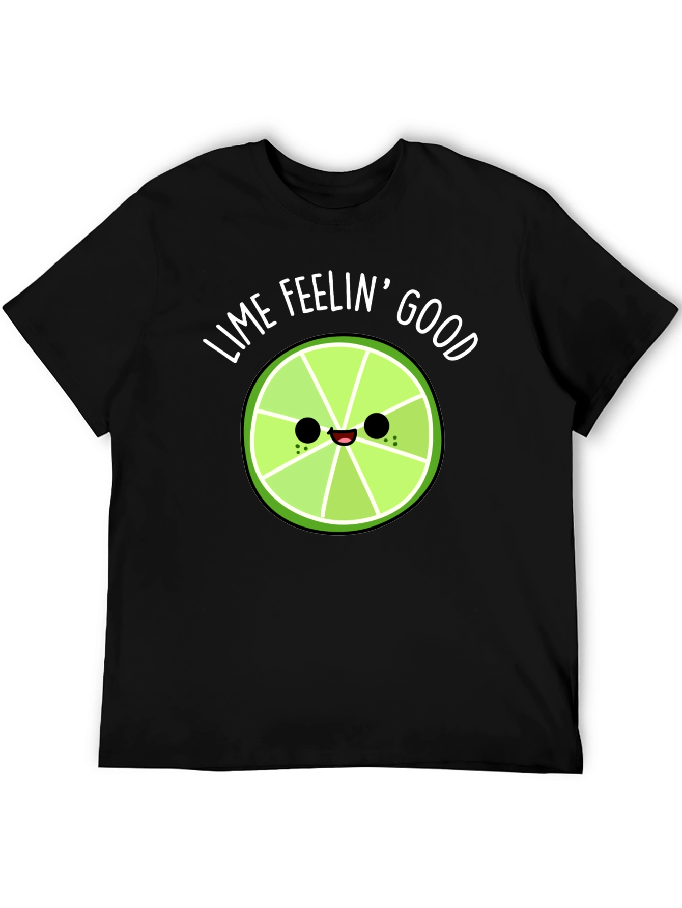 Lime Feelin Good Black Graphic T-Shirt