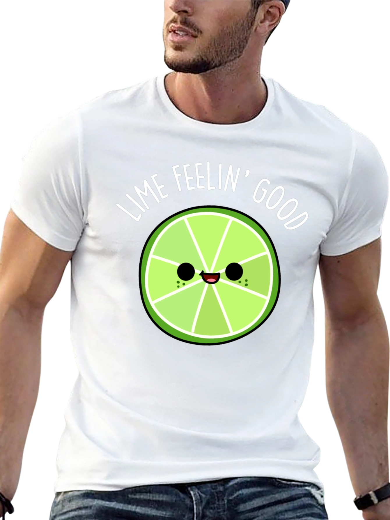 Lime Feelin Good Black Graphic T-Shirt