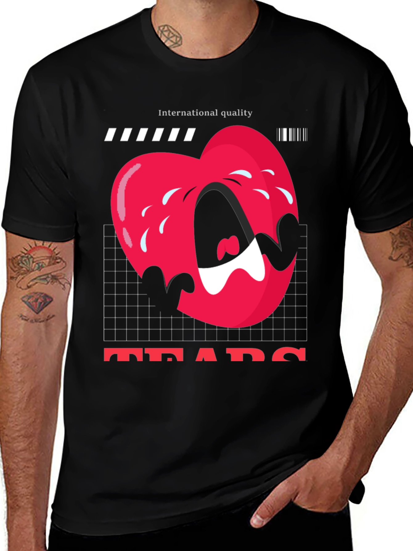 Tears Graphic Tee - International Quality Black T-Shirt