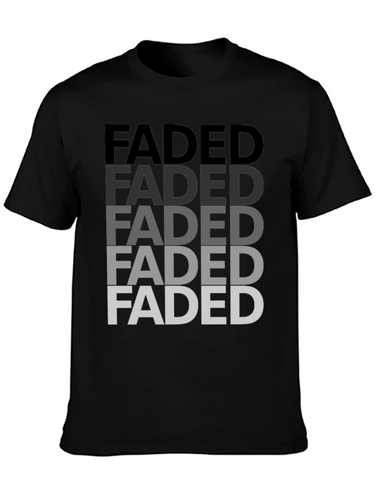 Faded Graphic Print Mens T-Shirt - Black