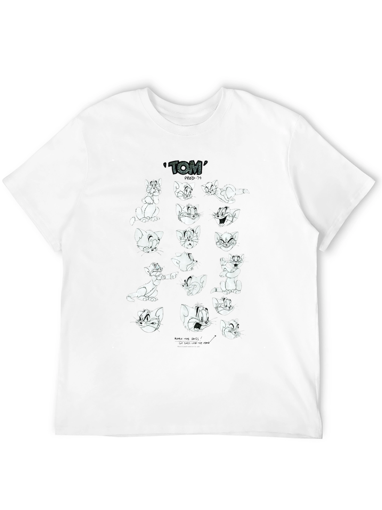 Tom and Jerry Cartoon Graphic Print Black T-Shirt