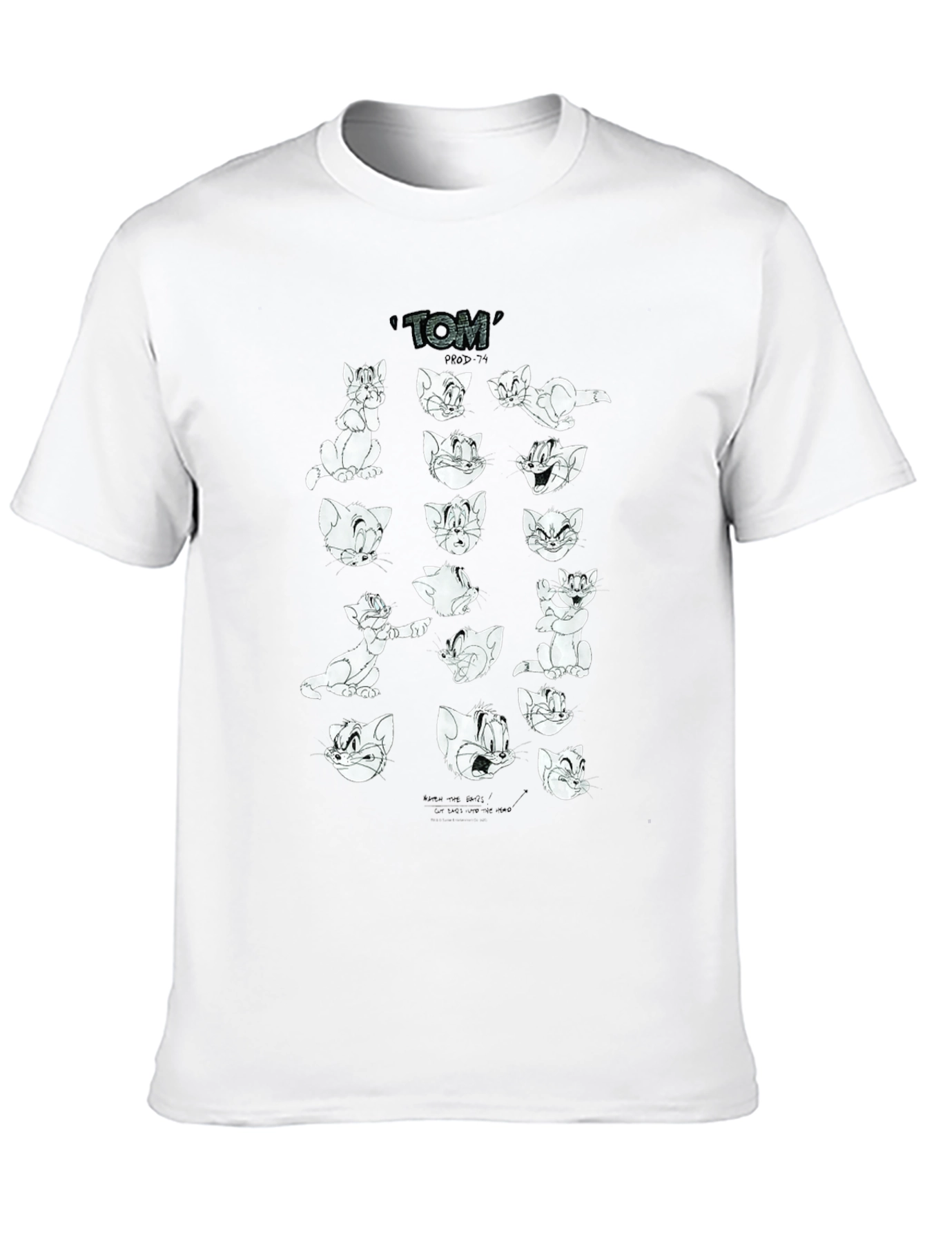 Tom and Jerry Cartoon Graphic Print Black T-Shirt