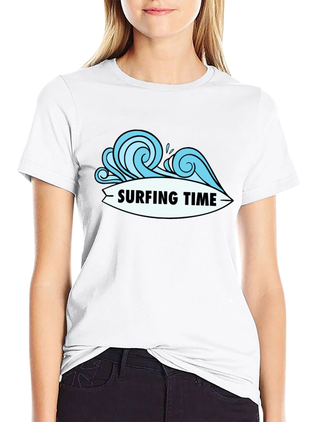 Surfing Time Black T-Shirt