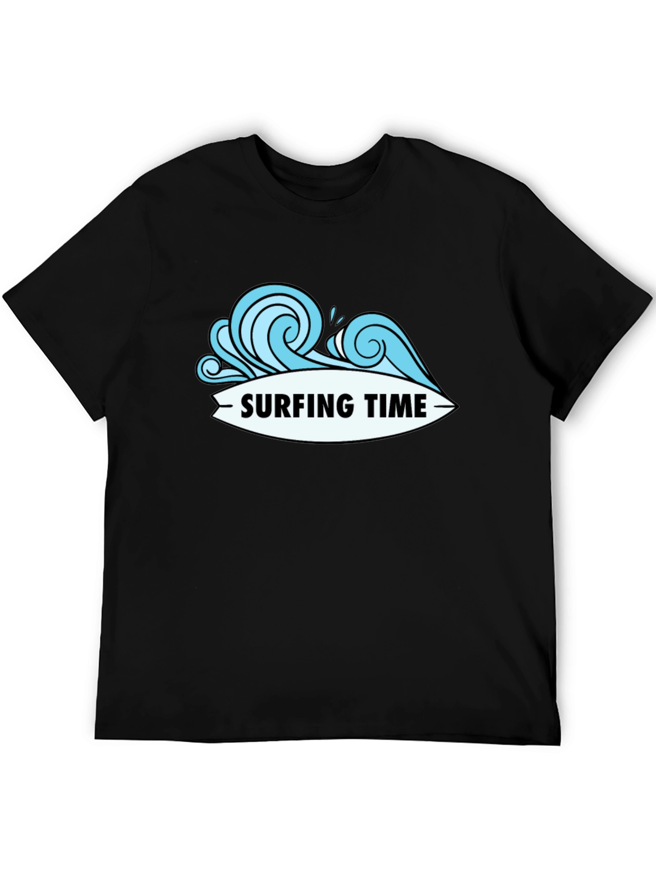 Surfing Time Black T-Shirt