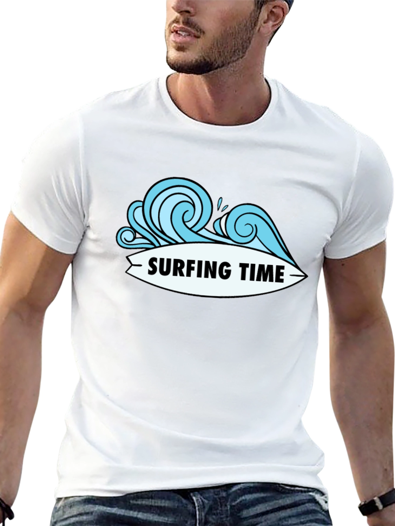 Surfing Time Black T-Shirt