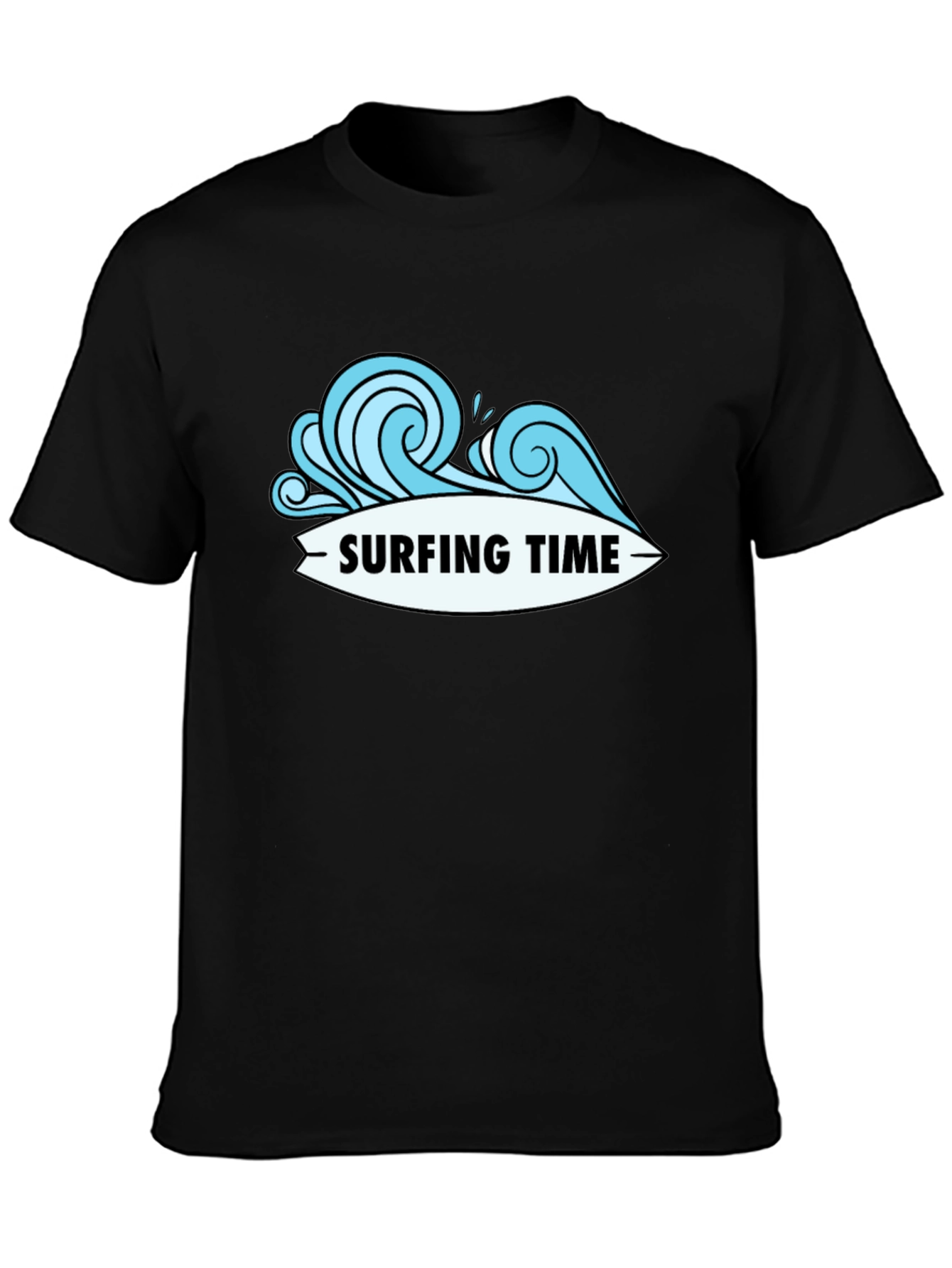 Surfing Time Black T-Shirt
