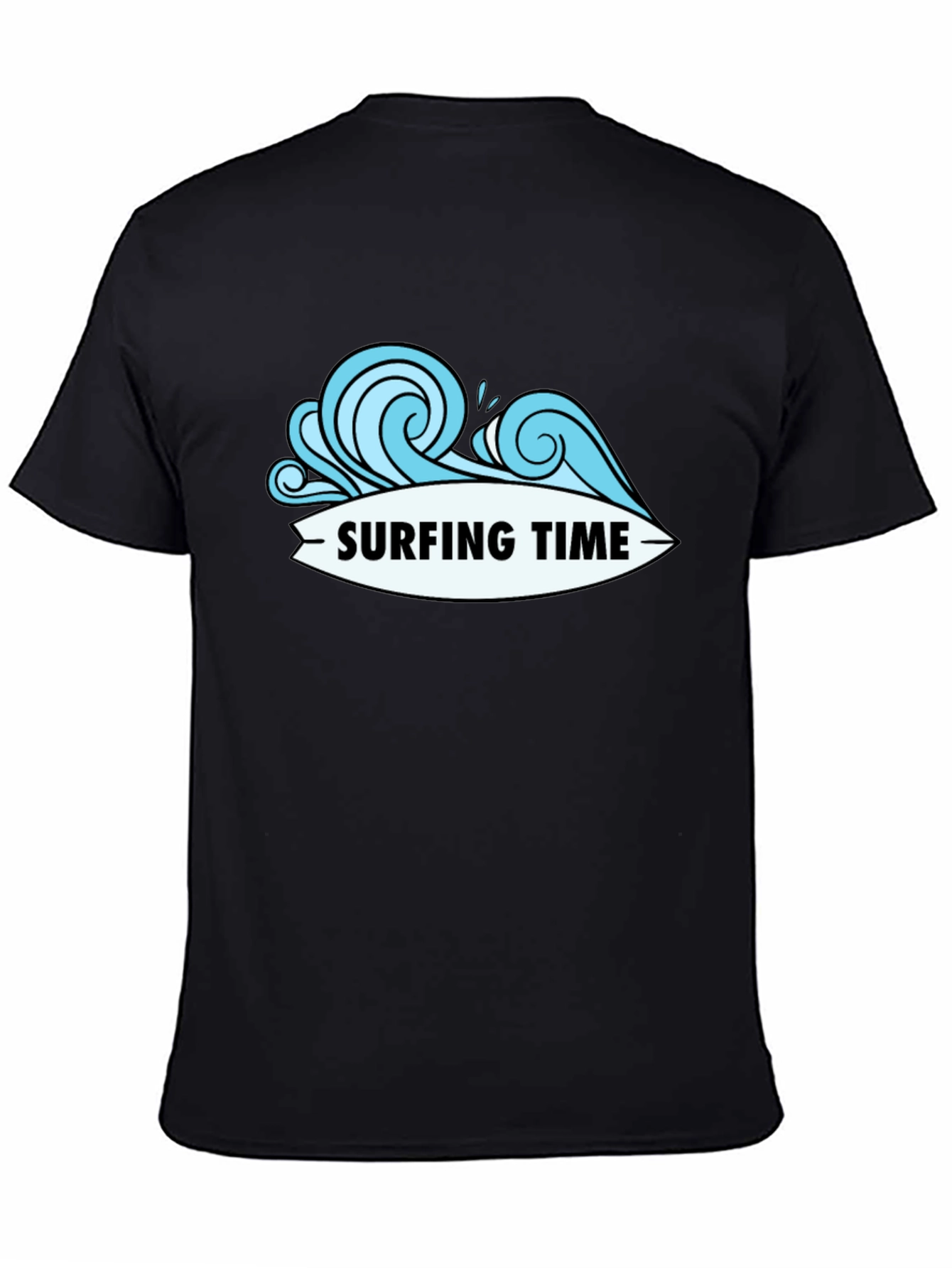 Surfing Time Black T-Shirt