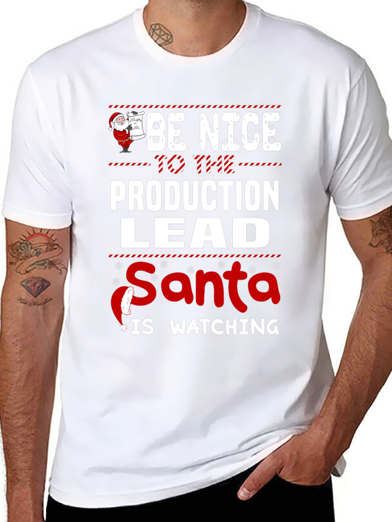 Be Nice to the Production Lead Christmas T-Shirt