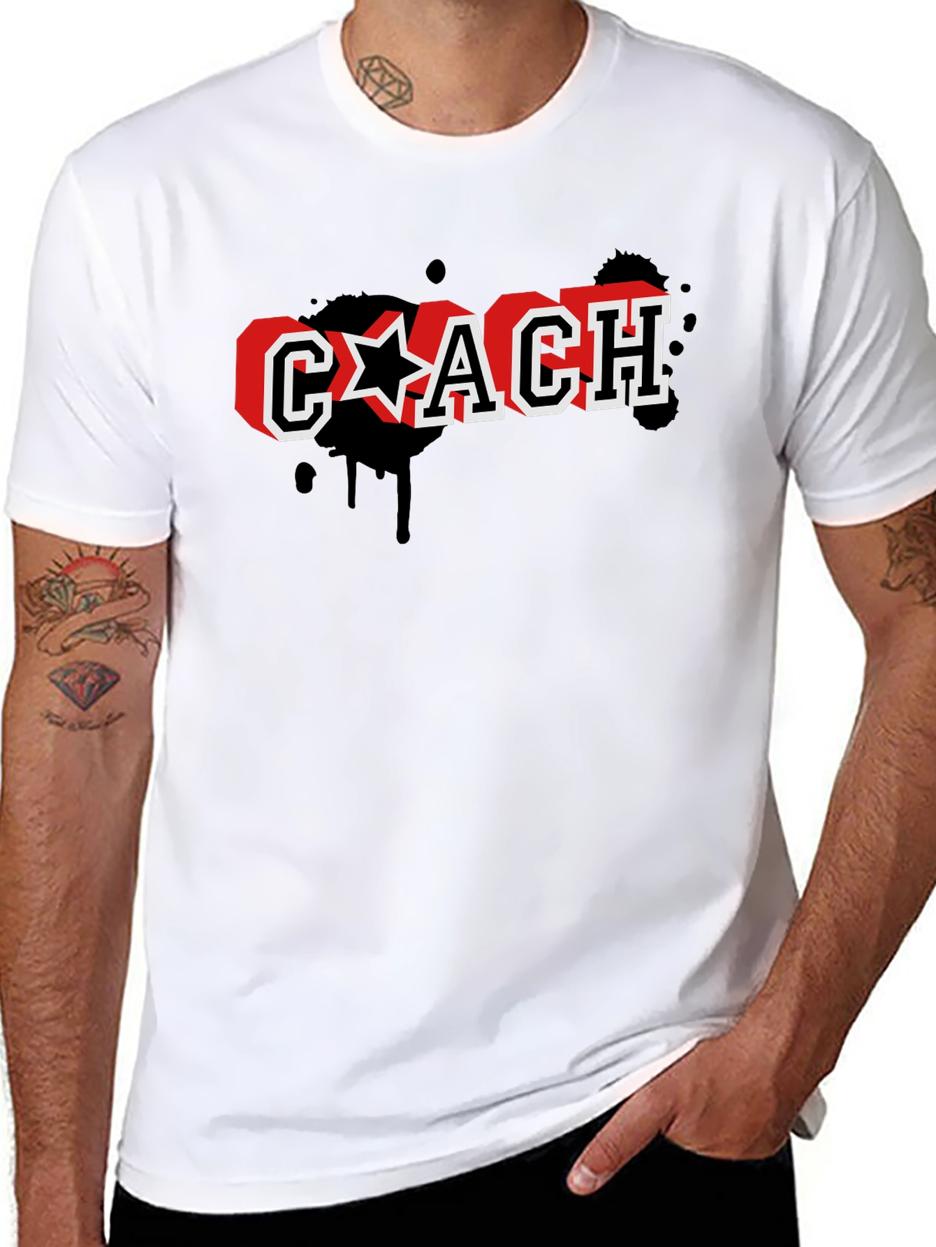 Stylish Coach Graphic Print Black T-Shirt